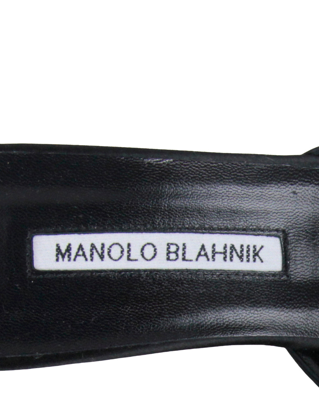 Manolo Blahnik Black Satin Hangisimu Satin Mule sz 39.5