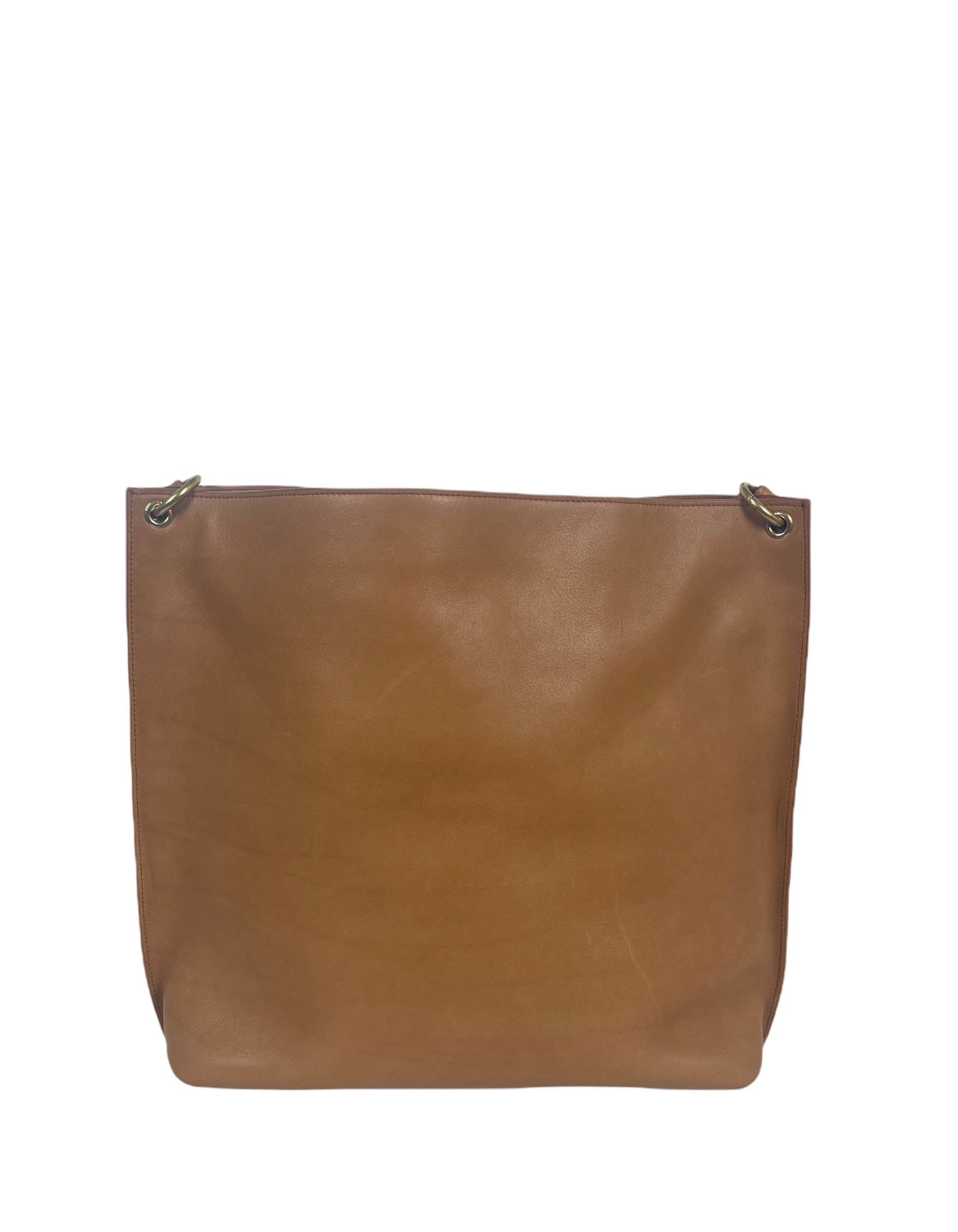 Saint Laurent Tan Leather Tag Hobo w/ Crossbody Strap