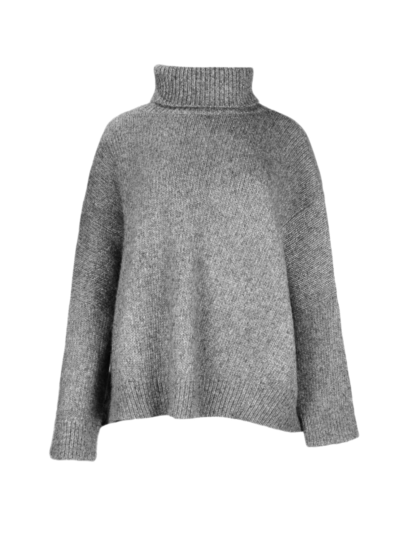 Co 2019 Grey Oversized Alpaca and Prima Cotton-Blend Turtleneck Sweater sz M/L