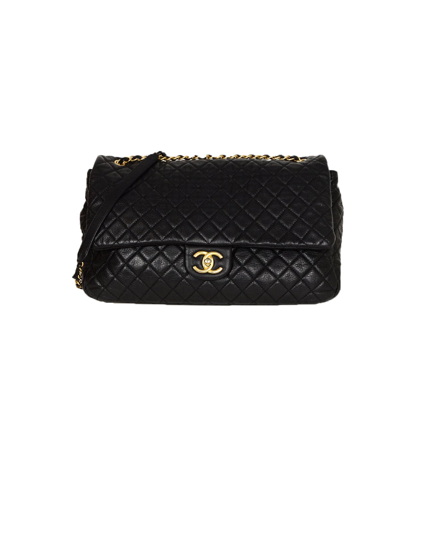 Chanel Black Calfskin Leather Airlines XXL CC Flap Bag