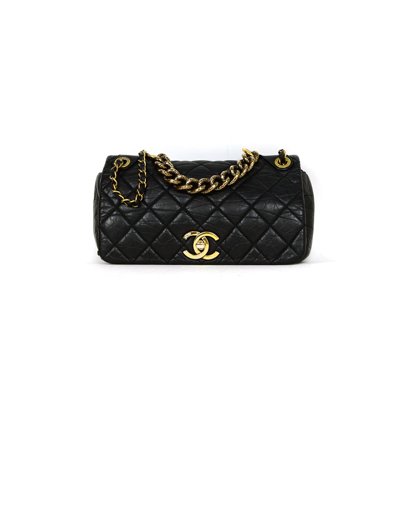 Chanel Black Calfskin Quilted Leather Medium Paris-Bombay Pondichery Flap Bag