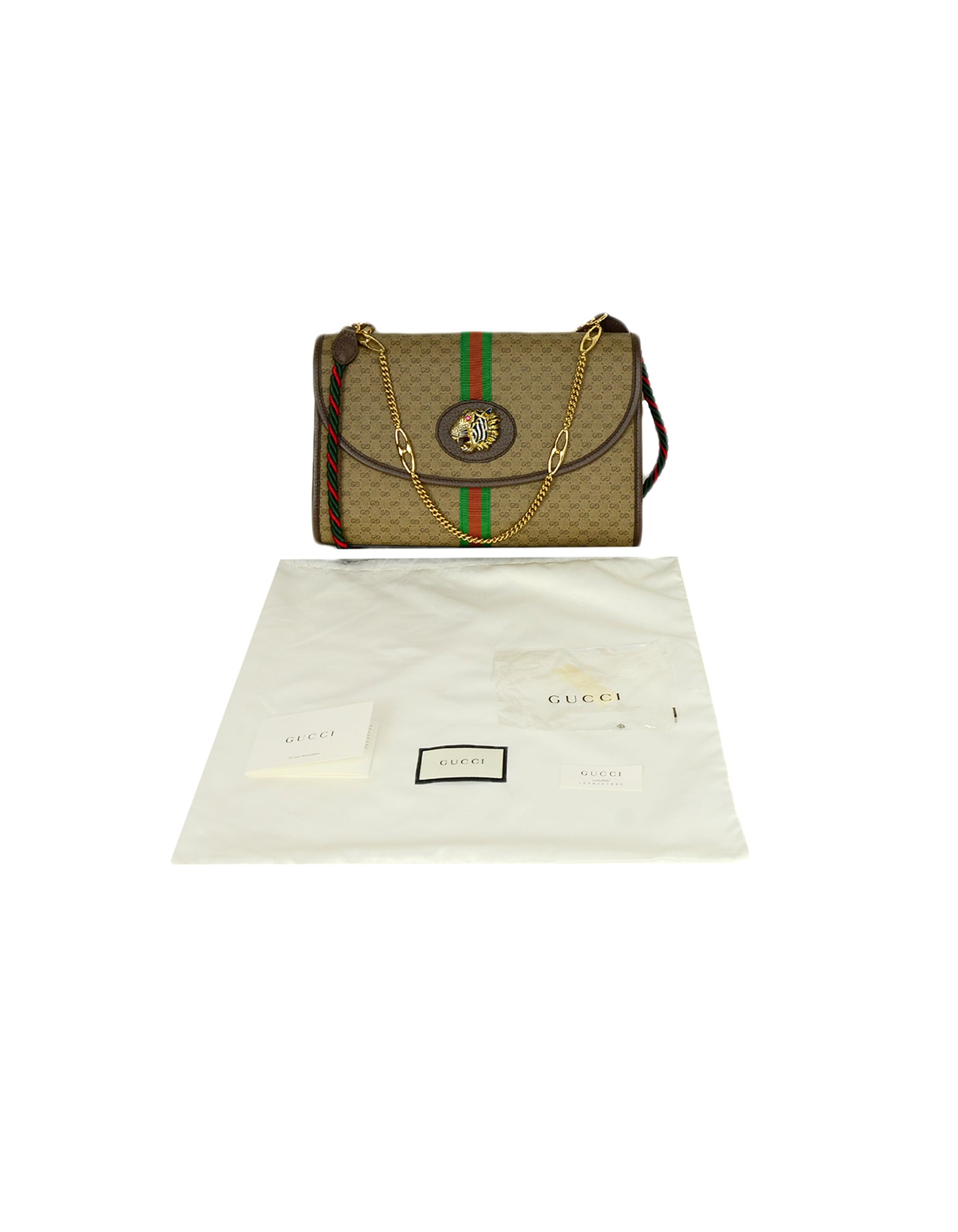 Gucci Monogram Web Medium Rajah Shoulder/Crossbody Bag