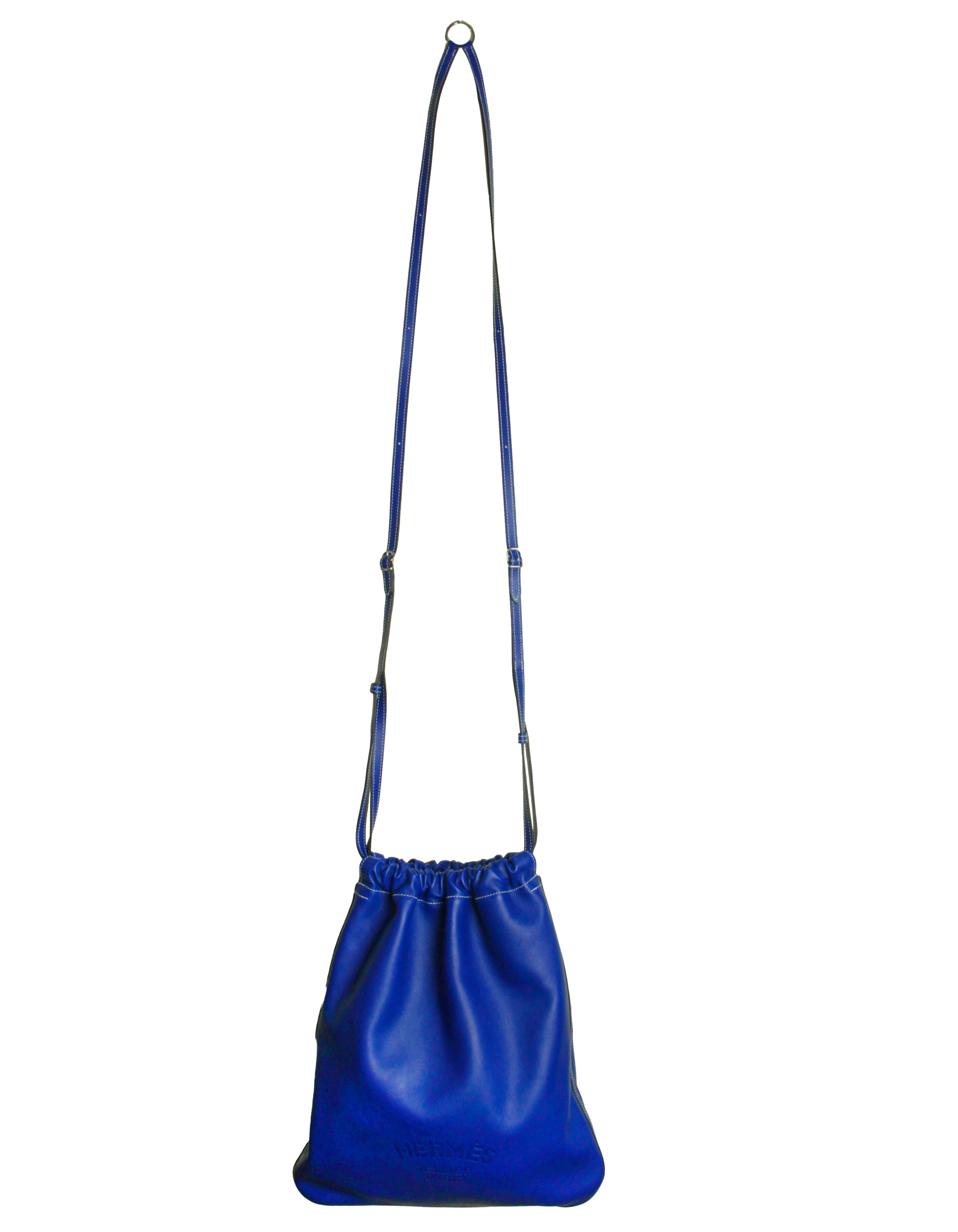 Hermes Blue Electric Bridado Convertible Crossbody/ Backpack Bag