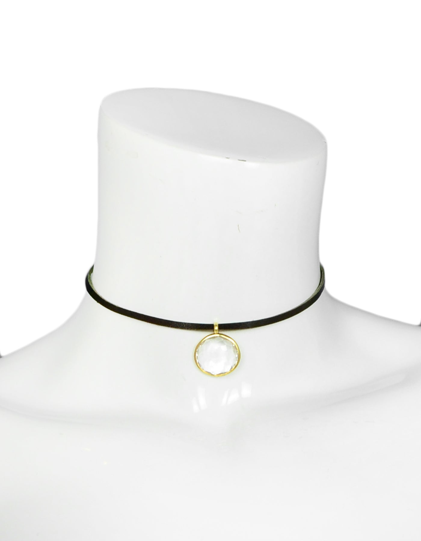 Ippolita Clear Quartz Bezel Charm Pendant set in 18K Gold