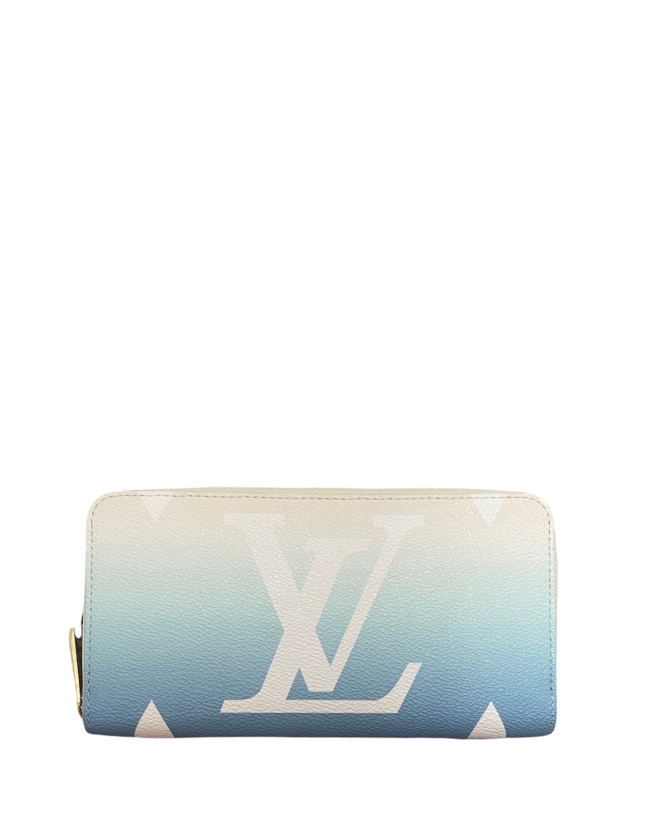 Louis Vuitton NEW Blue Monogram Giant By The Pool Zippy Wallet