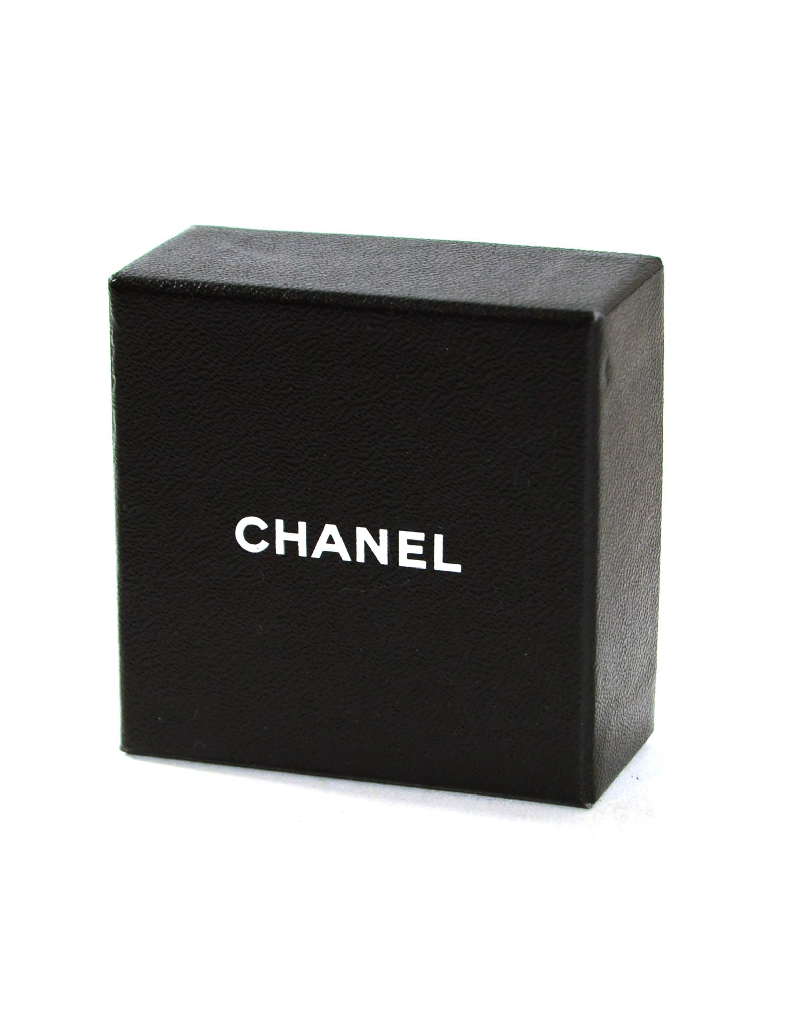 Chanel Black Grey Crystal Bow Brooch w/ CC
