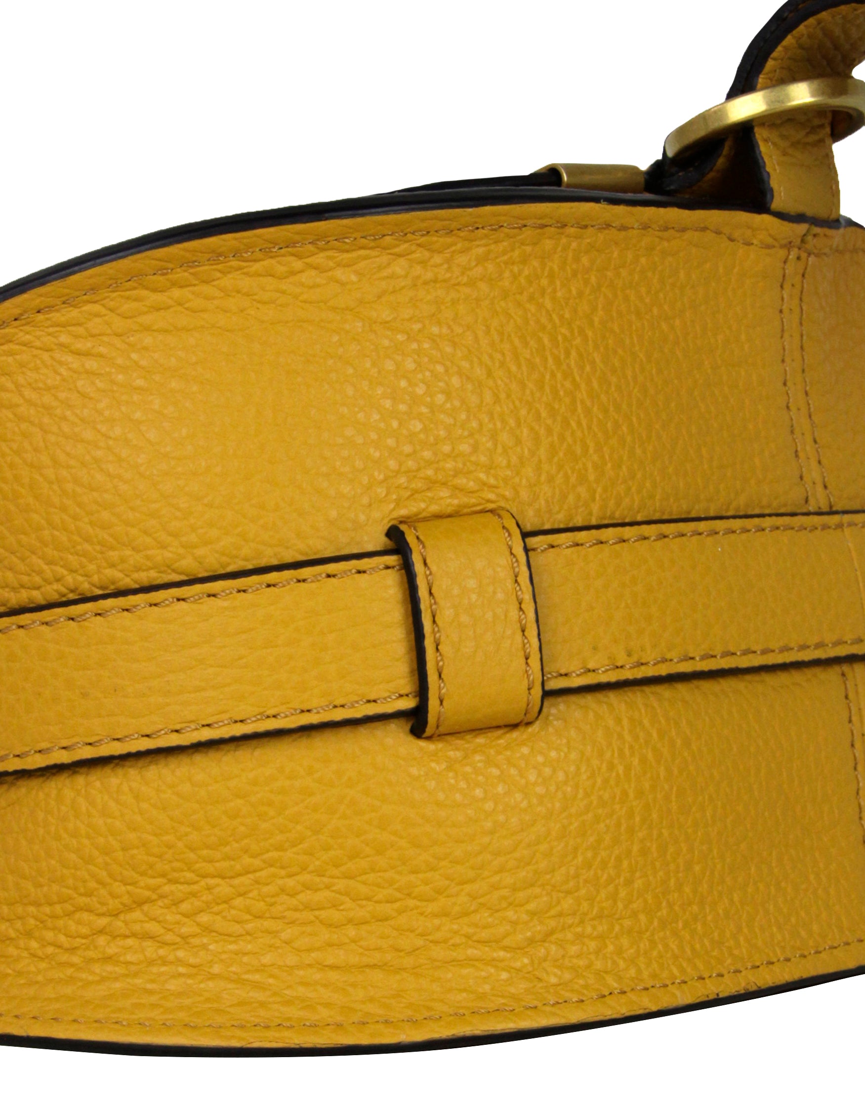 Chloe Sunflower Yellow Leather Small Marcie Saddle Crossbody Bag