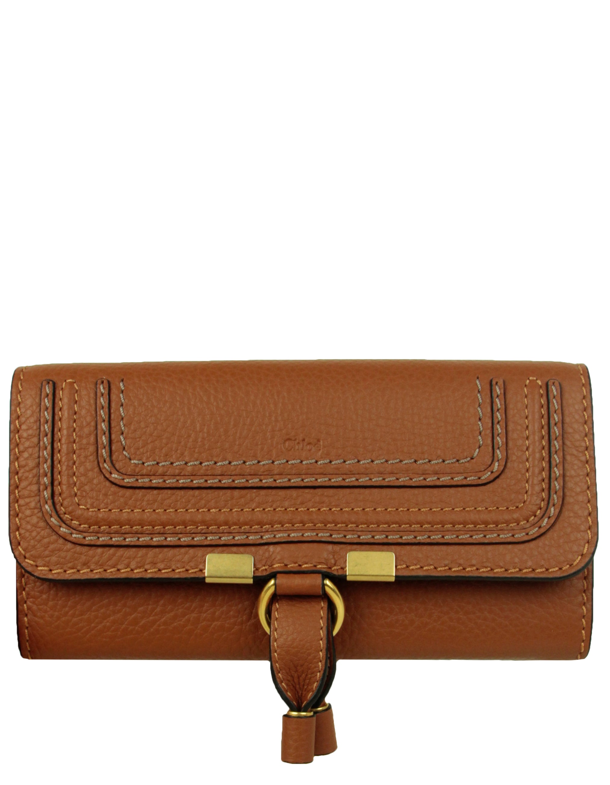 Chloe NEW Tan Leather Long Marcie Flap Wallet