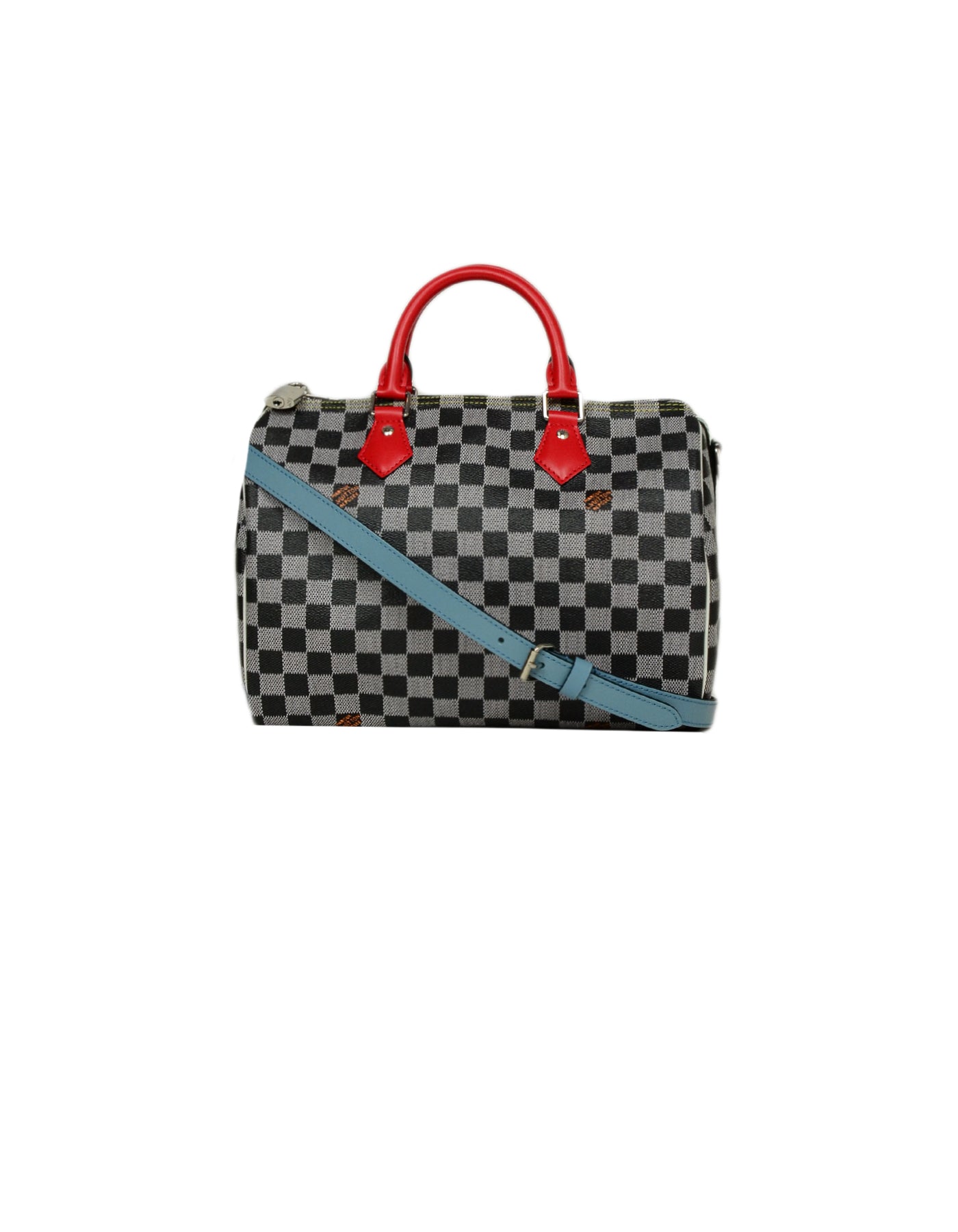 Louis Vuitton Limited Edition Black/White Damier Speedy Bandouliere 30