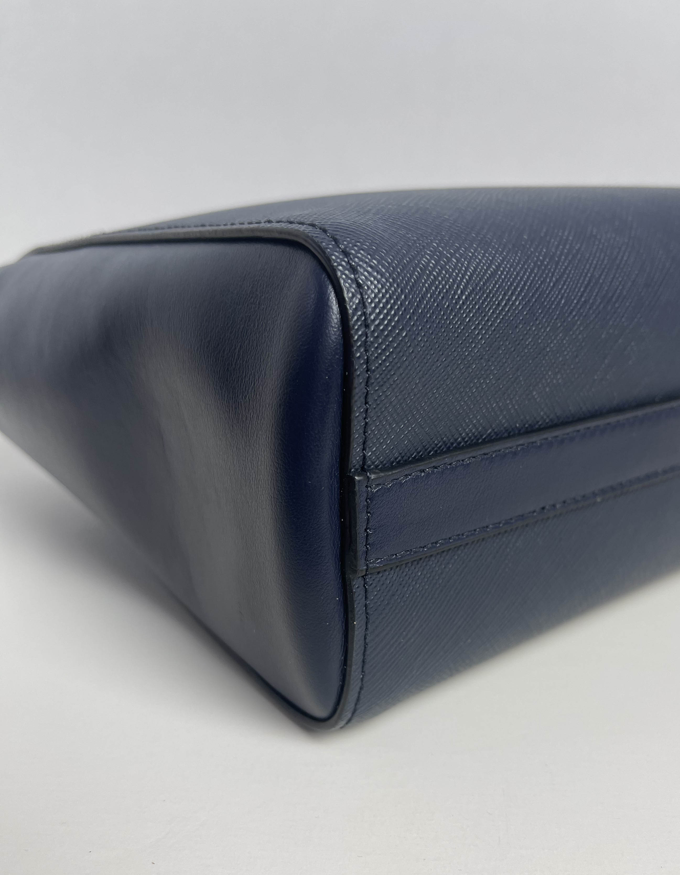 Prada Blue Saffiano Small Top Handle Crossbody Bag 1BA113