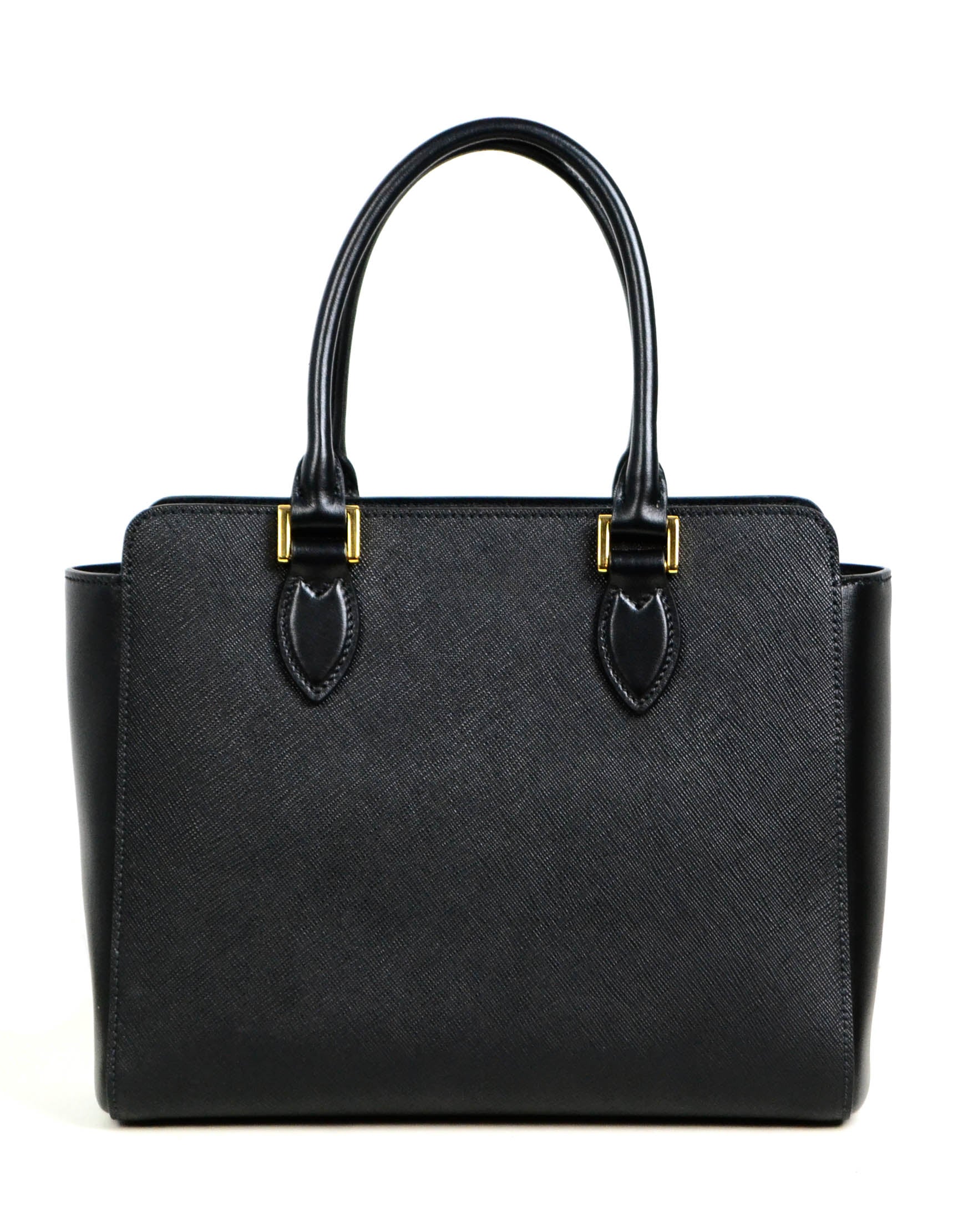 Prada Black Saffiano Small Top Handle Crossbody Bag 1BA113
