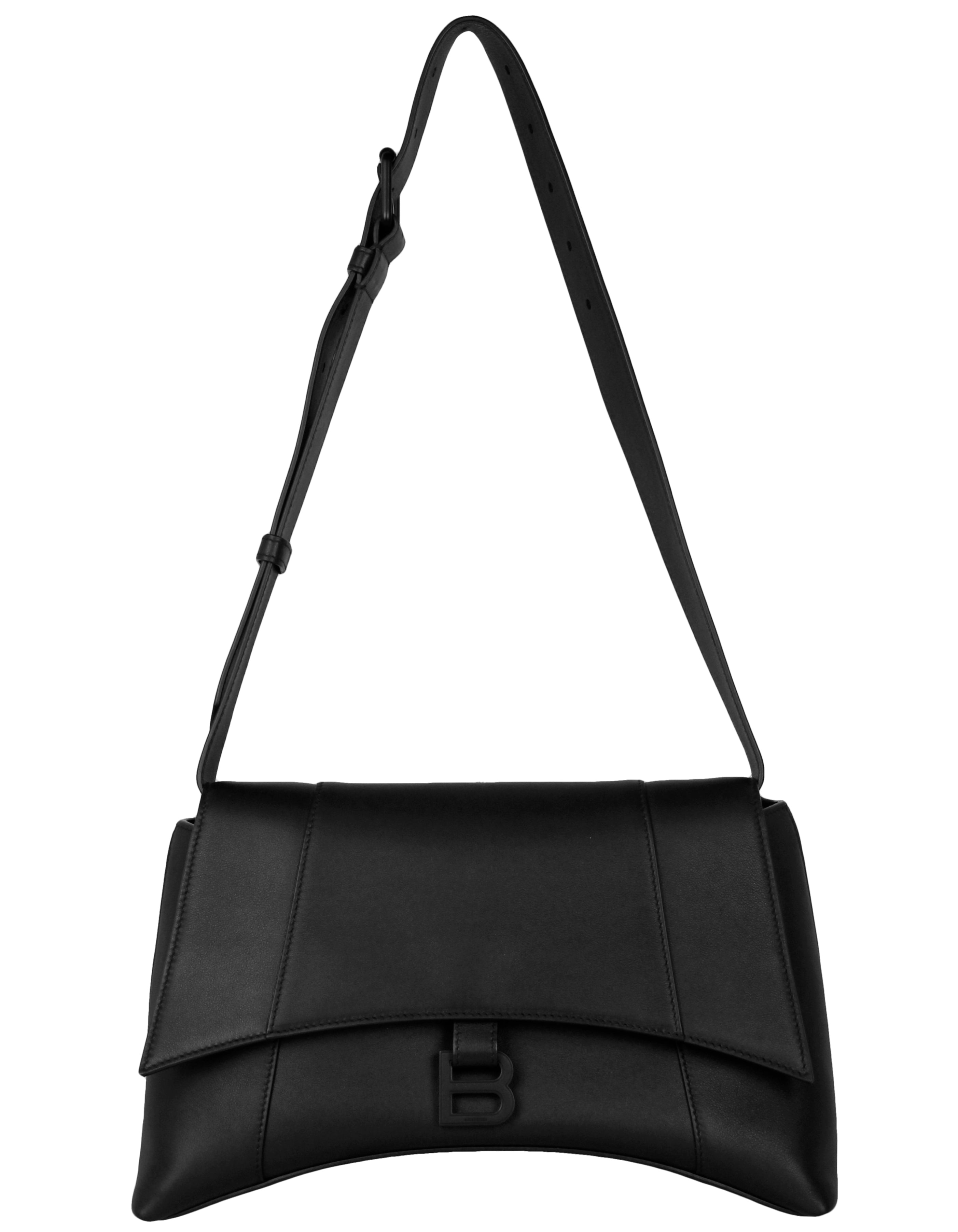 Balenciaga Black on Black Downtown Medium Shoulder Bag