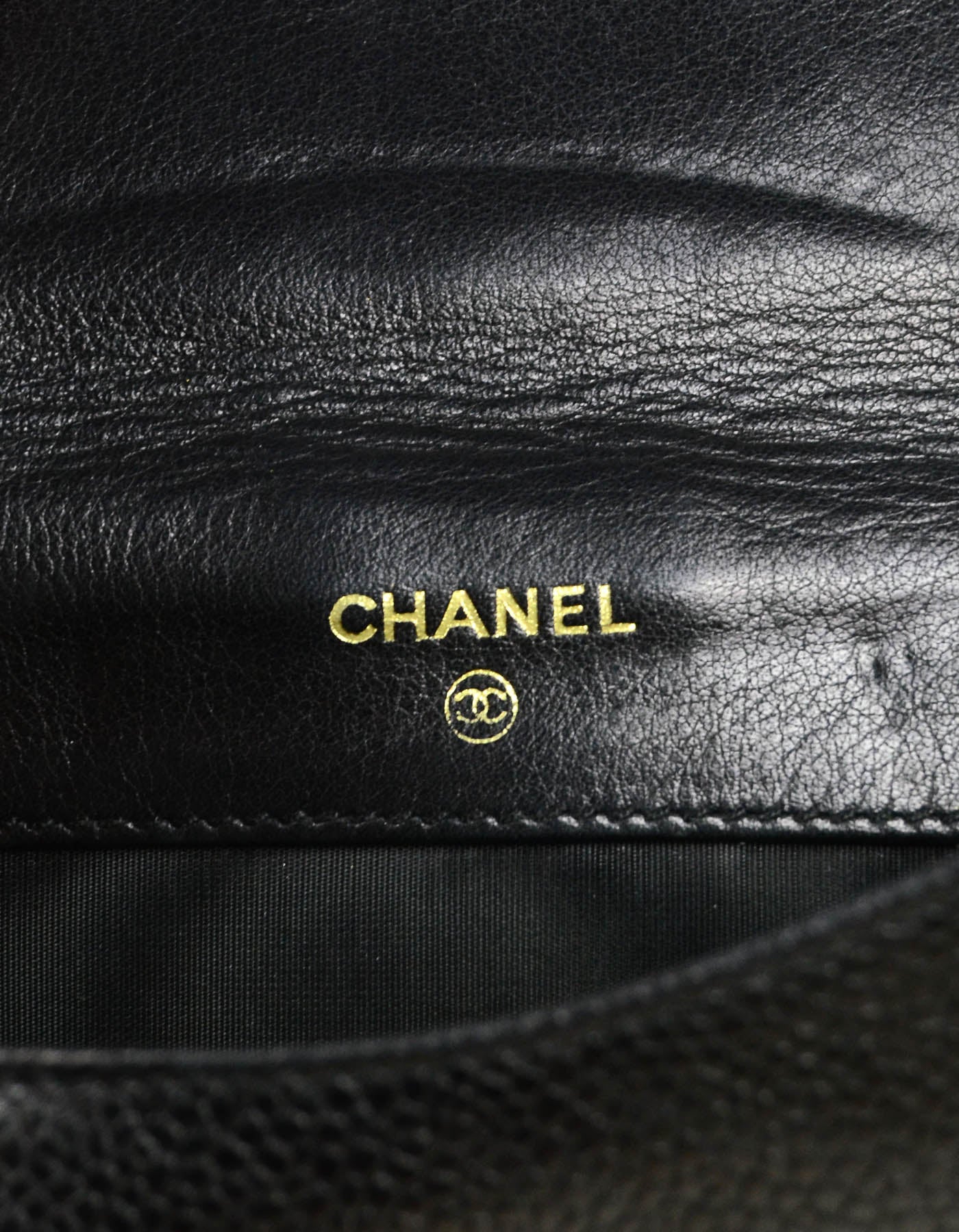 Chanel Black Caviar Leather Timeless CC Compact Wallet