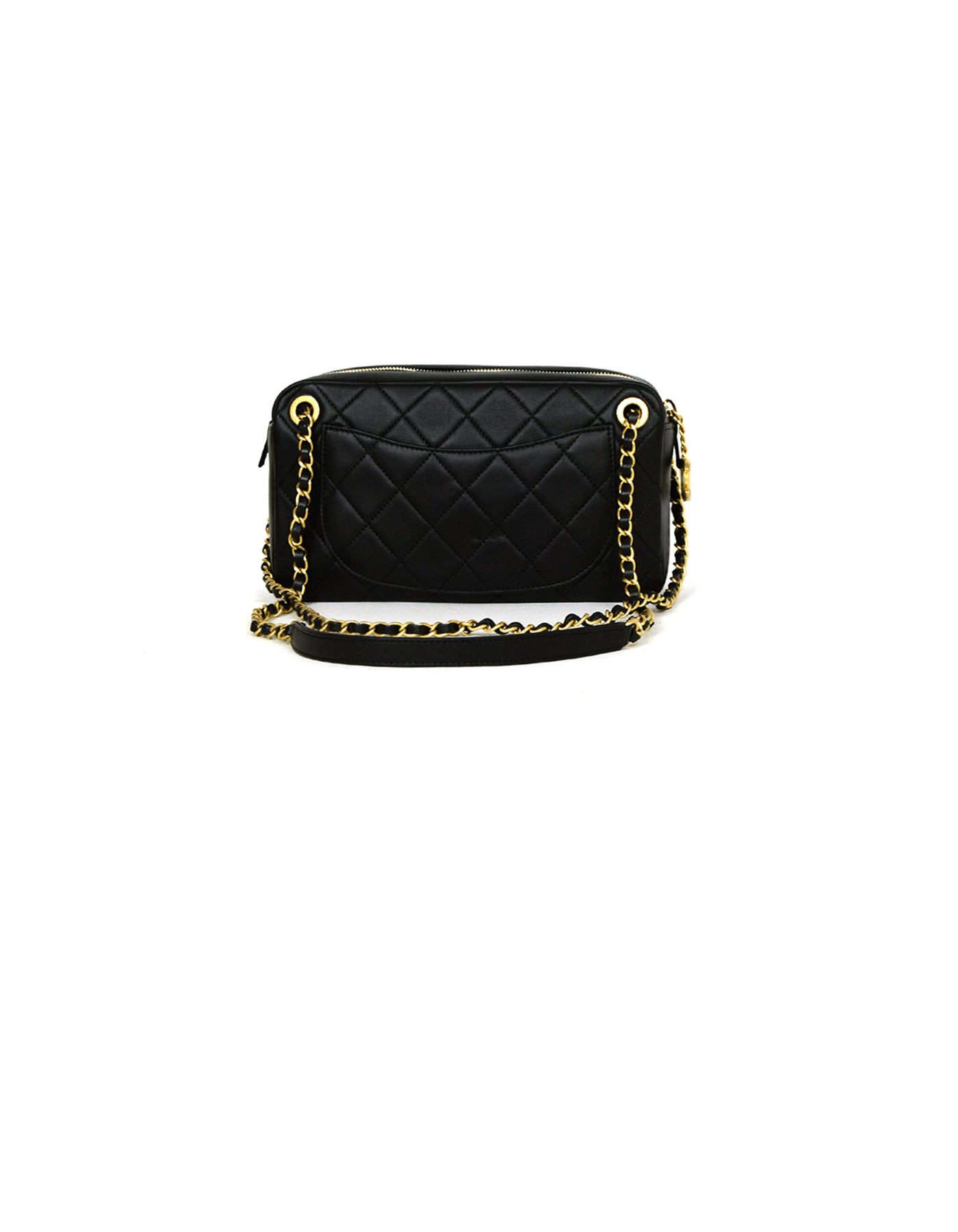 Chanel 2019 Black Leather Quilted All About Chains Camera Bag