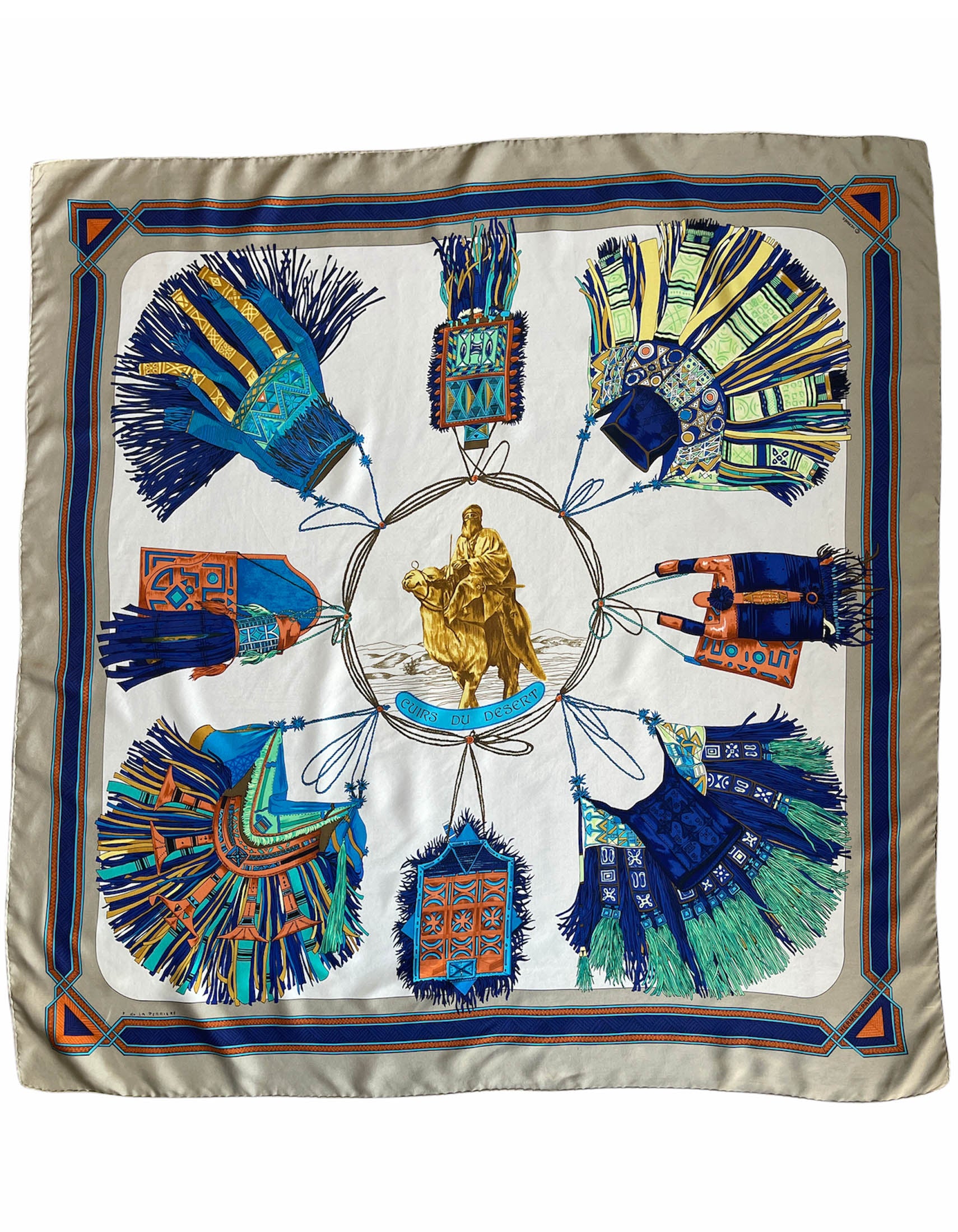 Hermes Cuirs du Desert 90cm Silk Scarf