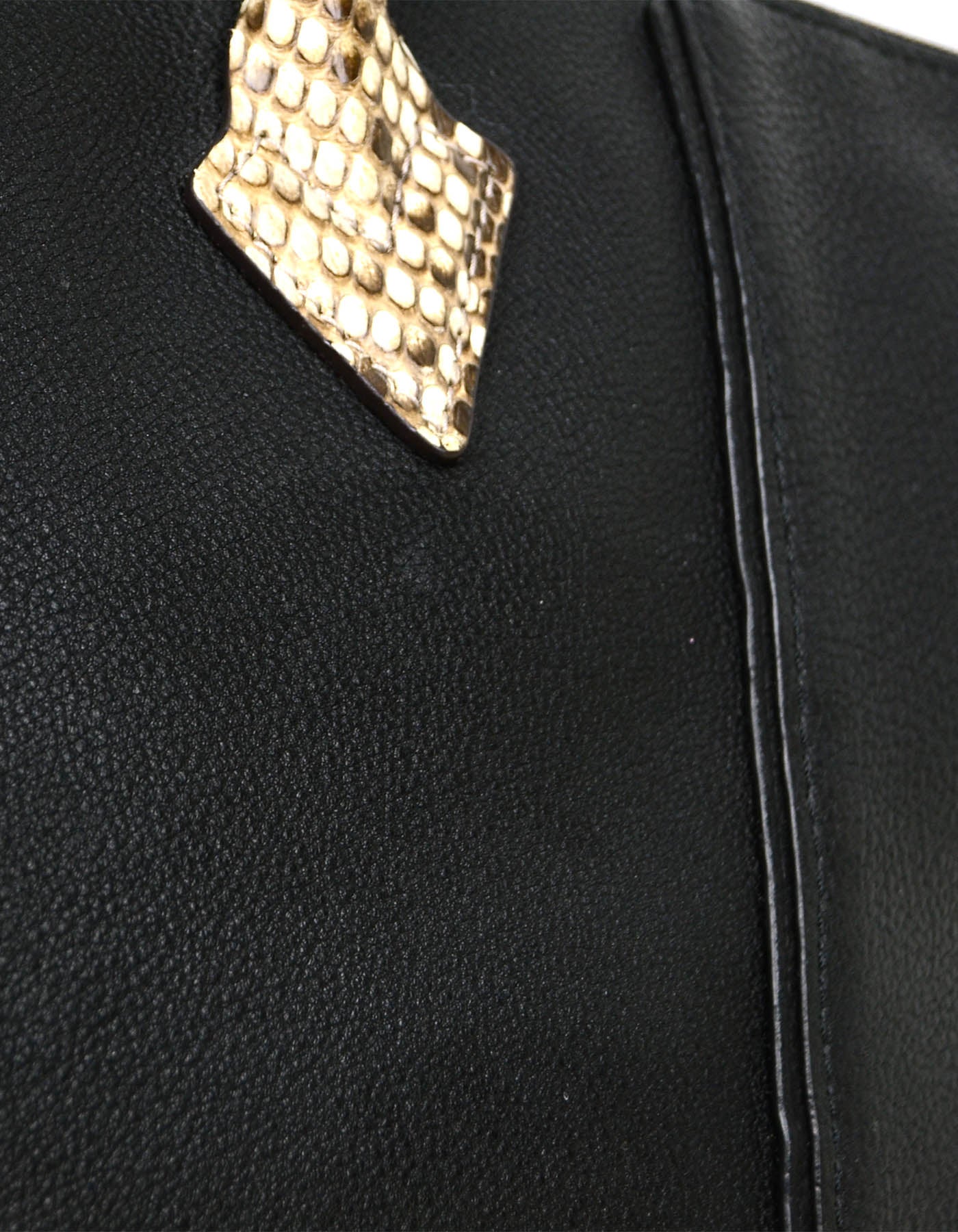 Louis Vuitton Black Veau Cachemire Calfskin & Python Soft Lockit MM Bag