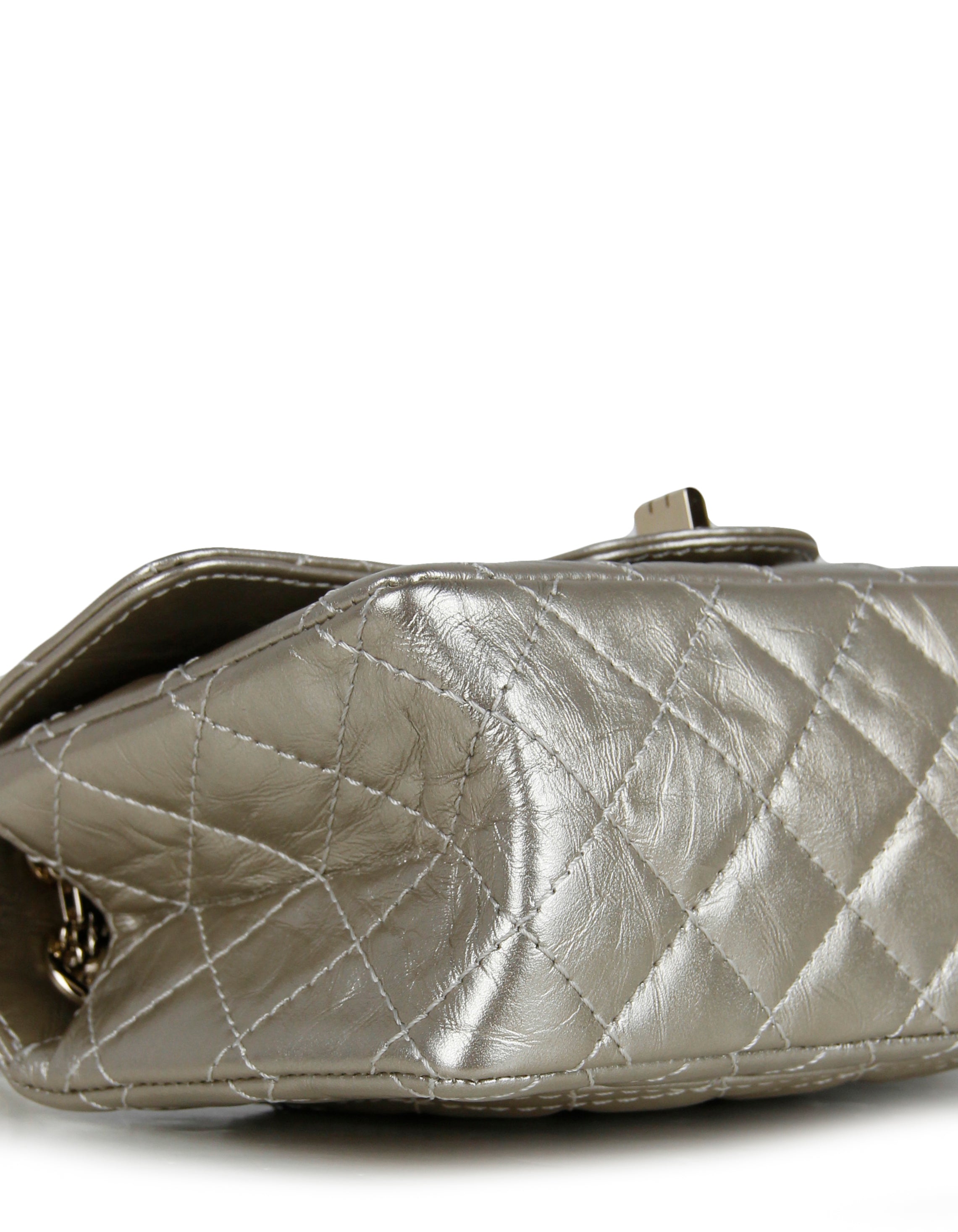 Chanel Metallic Gold Leather 2.55 Mini 224 Reissue Flap Bag