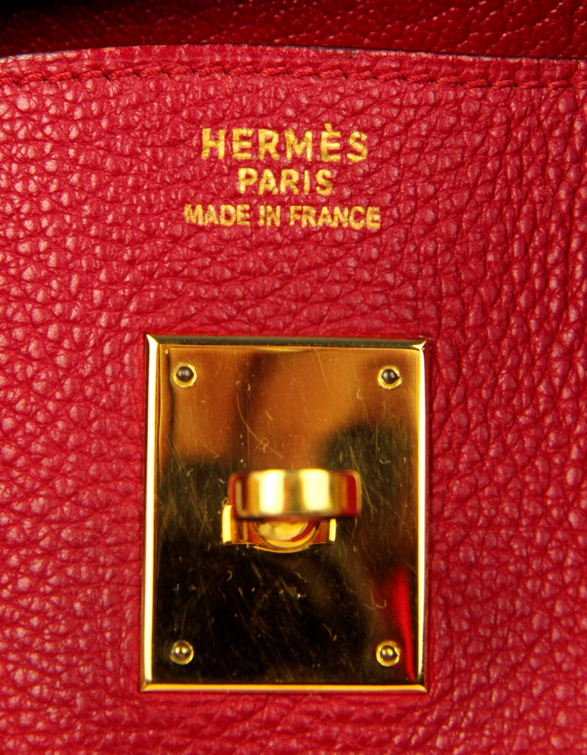 Hermes Rouge Vif Red Togo Leather 30cm Birkin Bag GHW