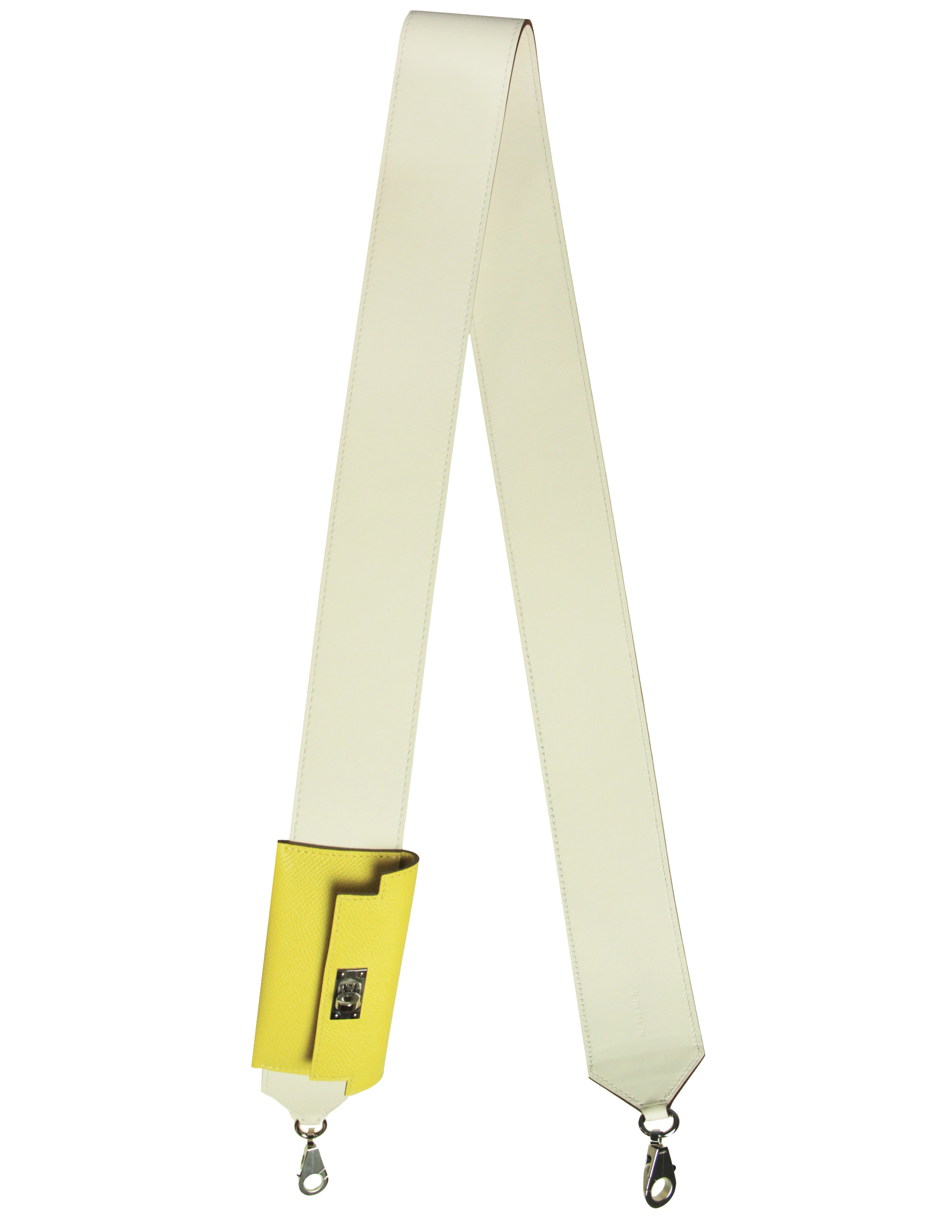 Hermes 2022 Nata/ Lime Yellow Swift & Epsom Leather Pocket Kelly Bag Strap