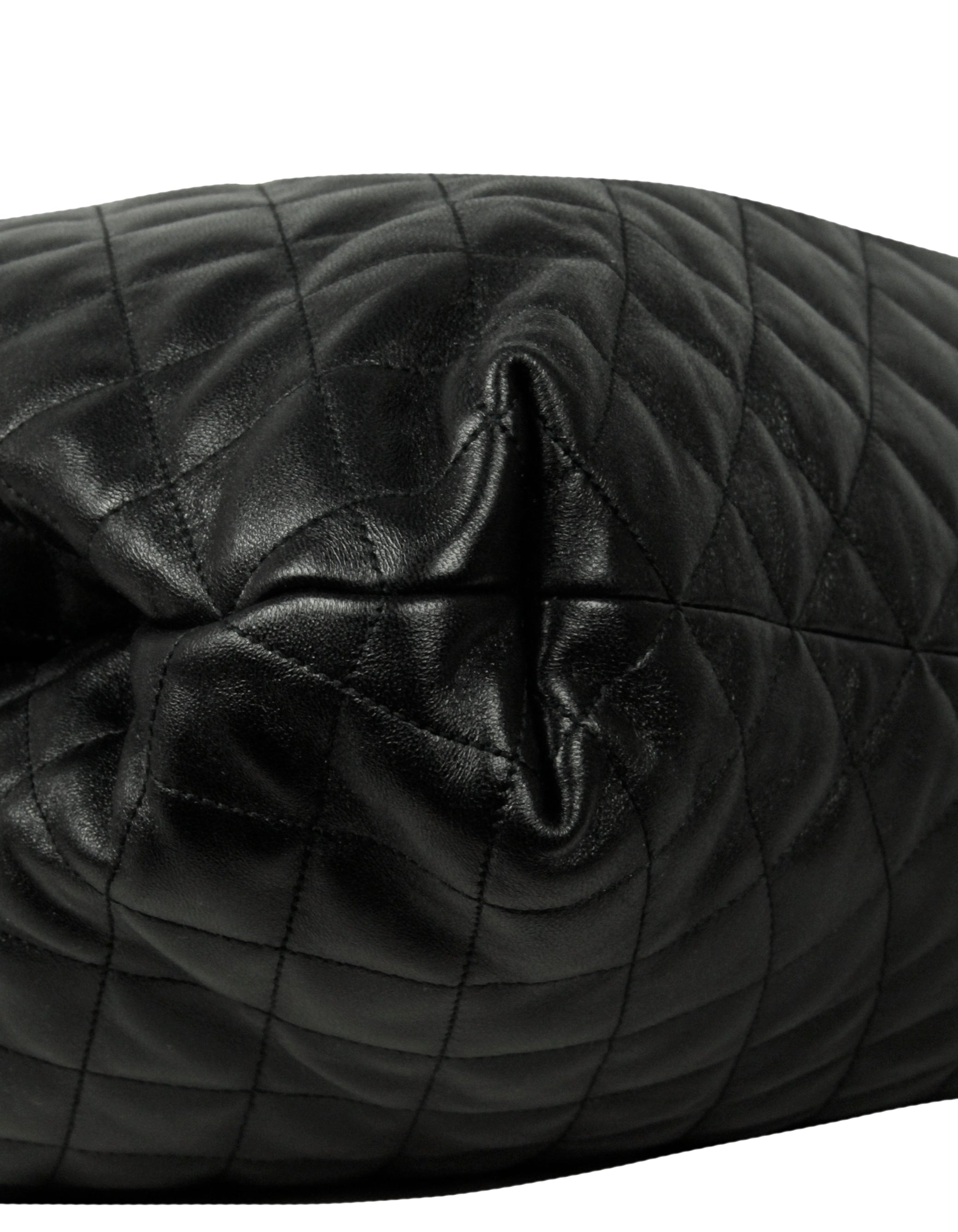 Saint Laurent Black Quilted Leather Icare Maxi Shopping Tote Bag