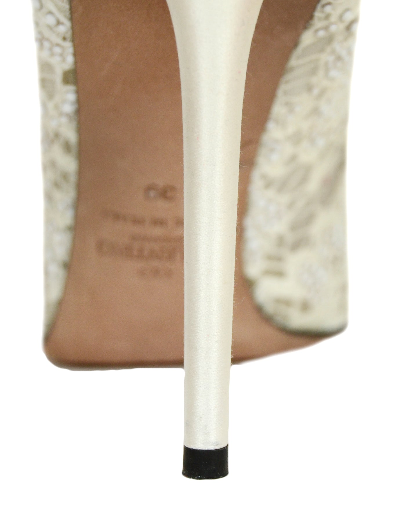 Valentino White Lace/Crystal Point Toe Pumps sz 39 rt. $1,695