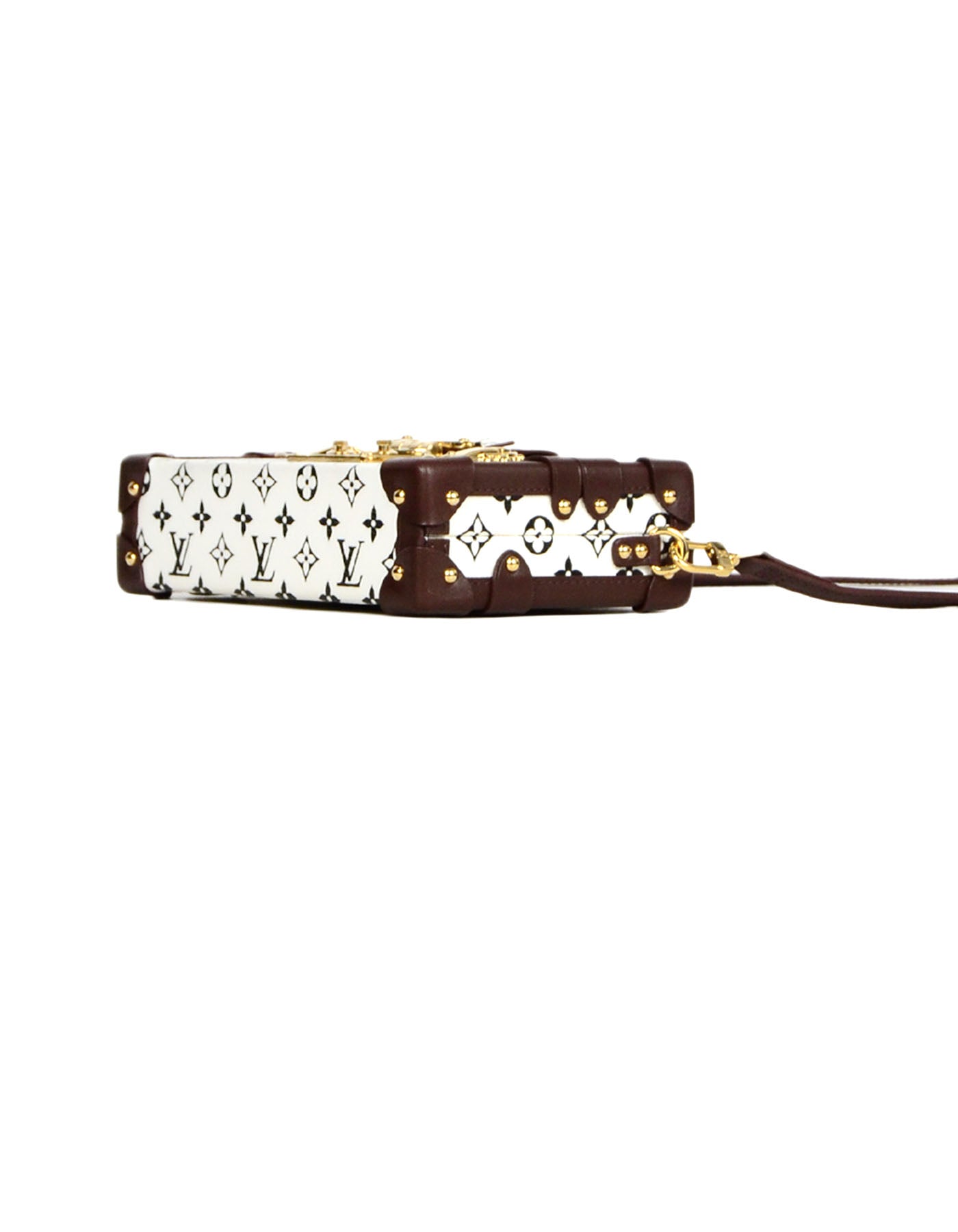 Louis Vuitton Black/White Monogram Petite Malle Trunk Crossbody Bag