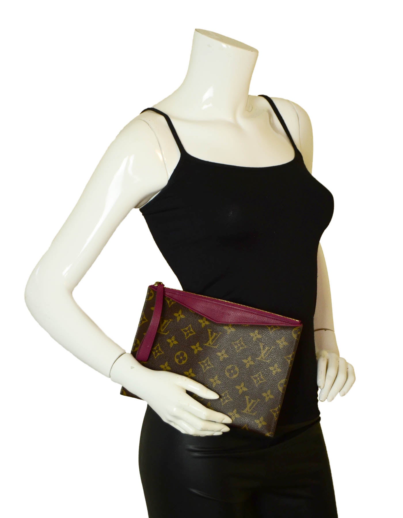 Louis Vuitton Monogram/ Grape Pochette Pallas Wristlet Bag