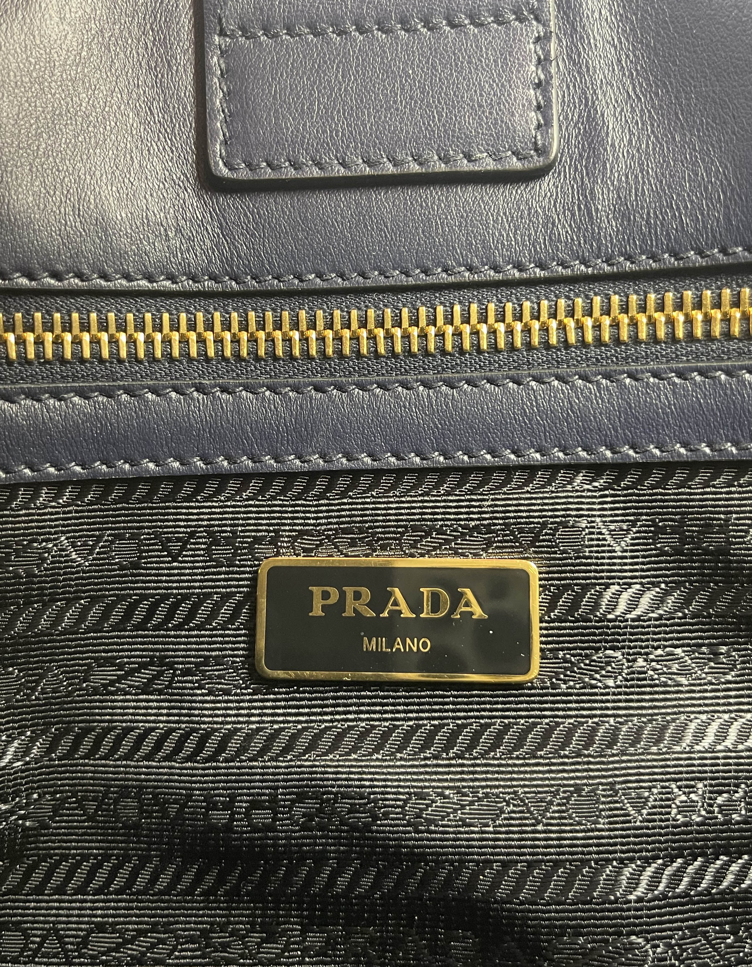 Prada Blue Saffiano Small Top Handle Crossbody Bag 1BA113