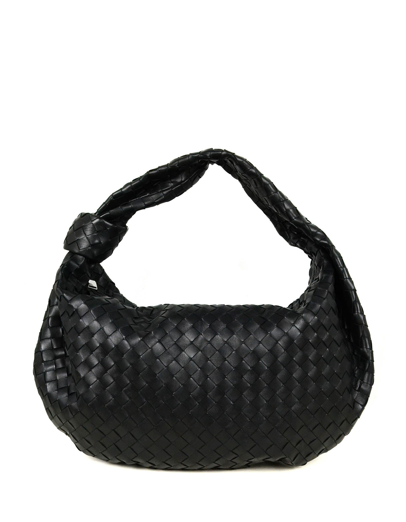 Bottega Veneta Black Leather Small Jodie Hobo Bag