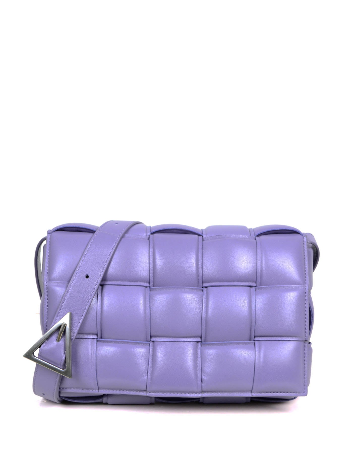 Bottega Veneta Lavender Maxi Intrecciato Leather Padded Cassette Bag