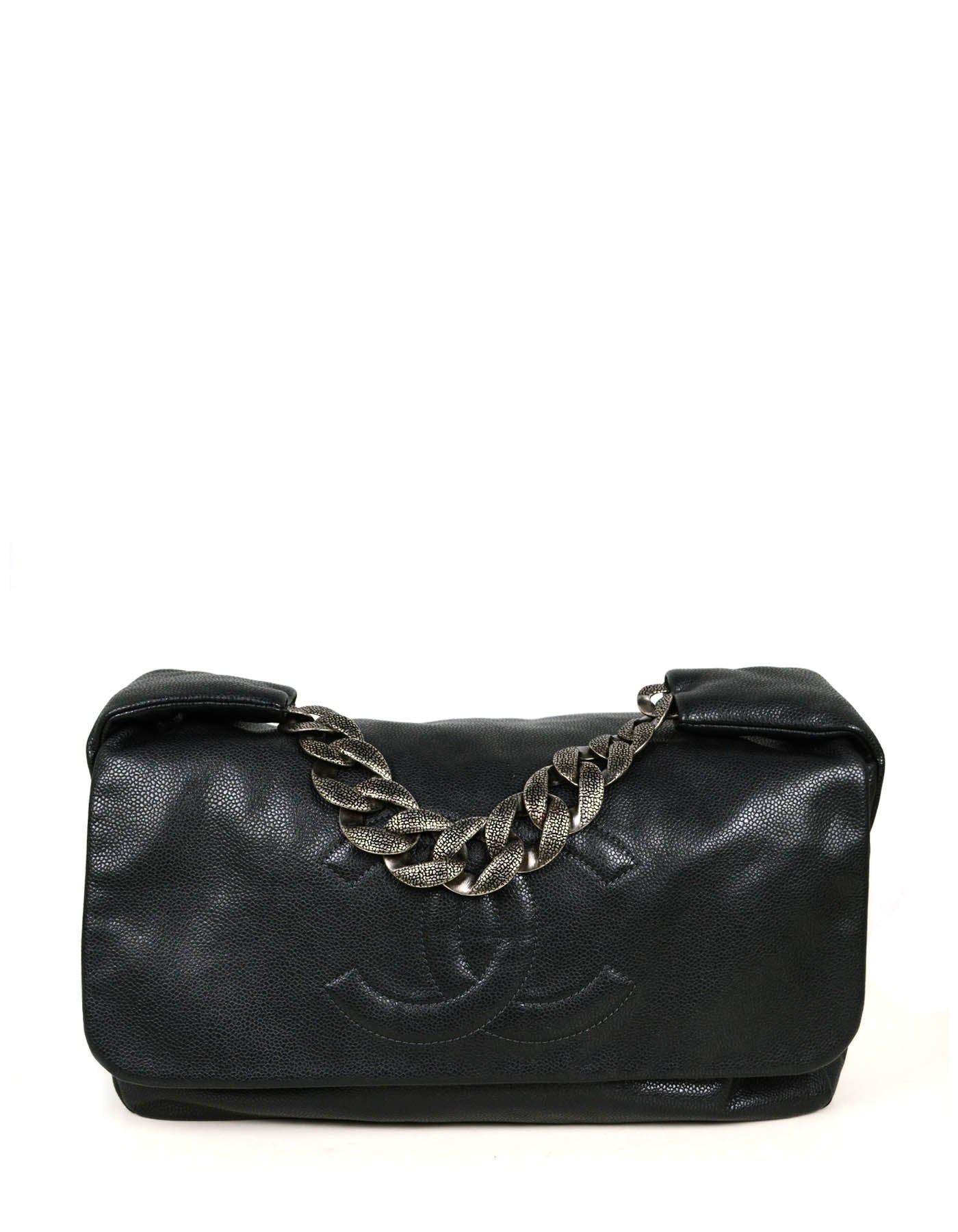 Chanel Black Caviar Leather Medium 31 Flap Bag