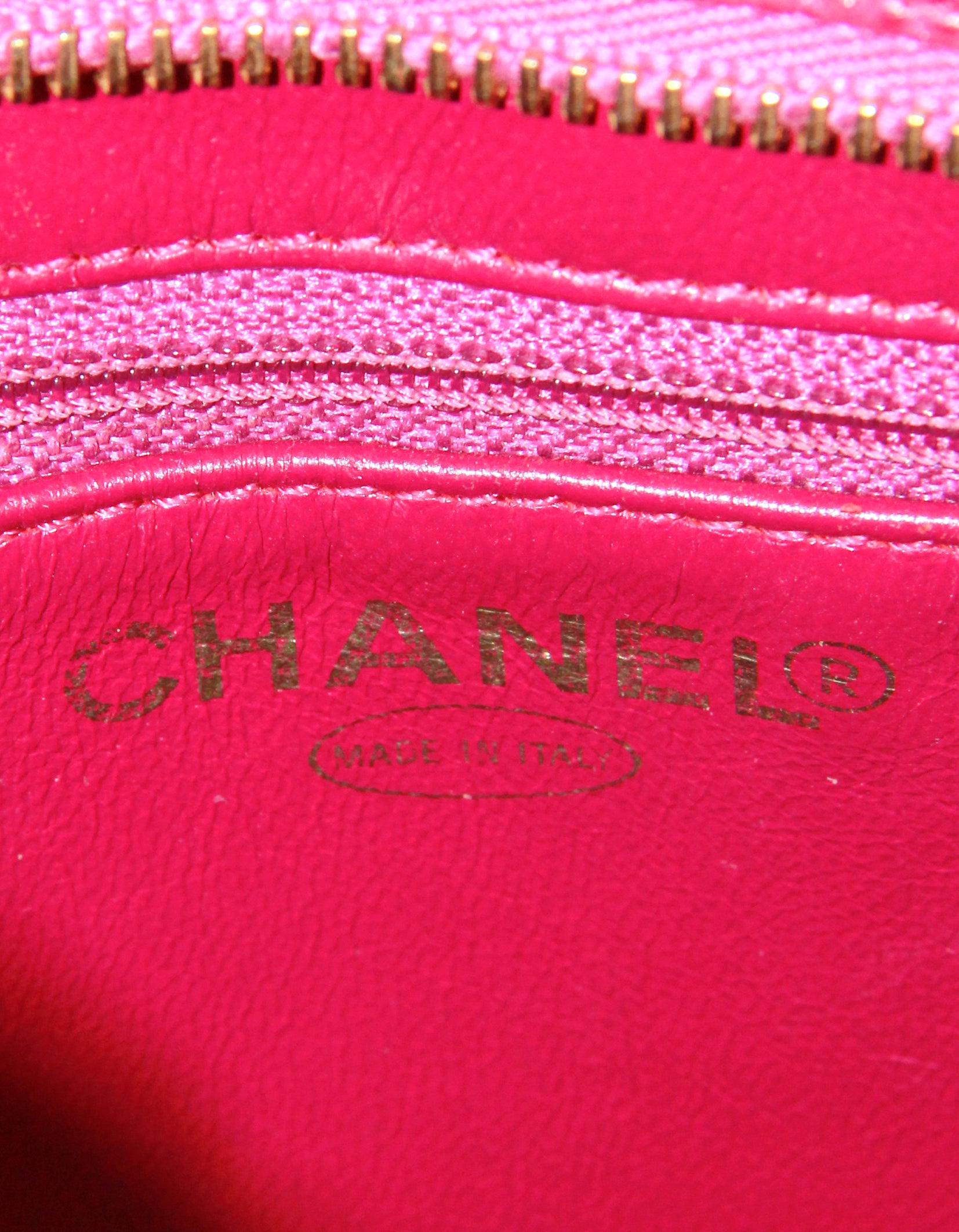 Chanel Dark Pink Caviar Leather CC Medallion Tote Bag