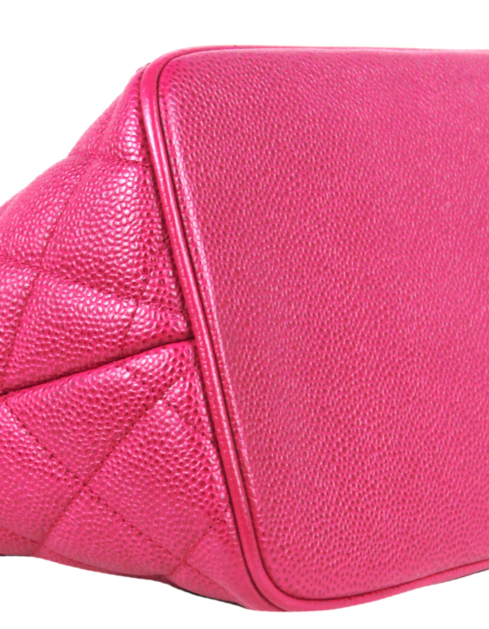 Chanel Dark Pink Caviar Leather CC Medallion Tote Bag