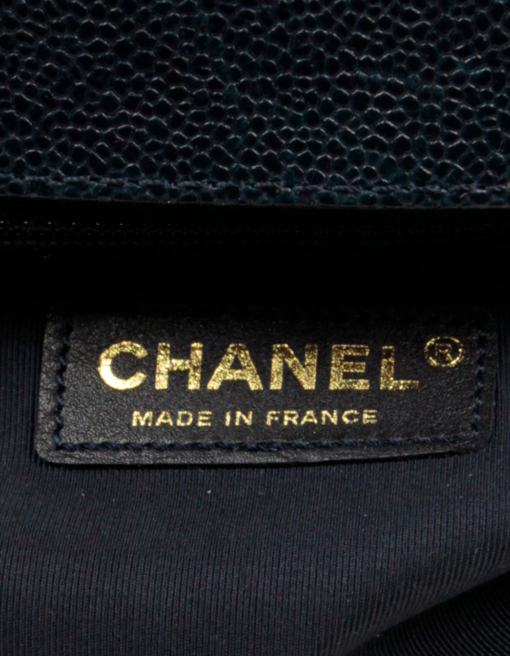 Chanel Navy Caviar Leather New Medium Boy Flap Bag