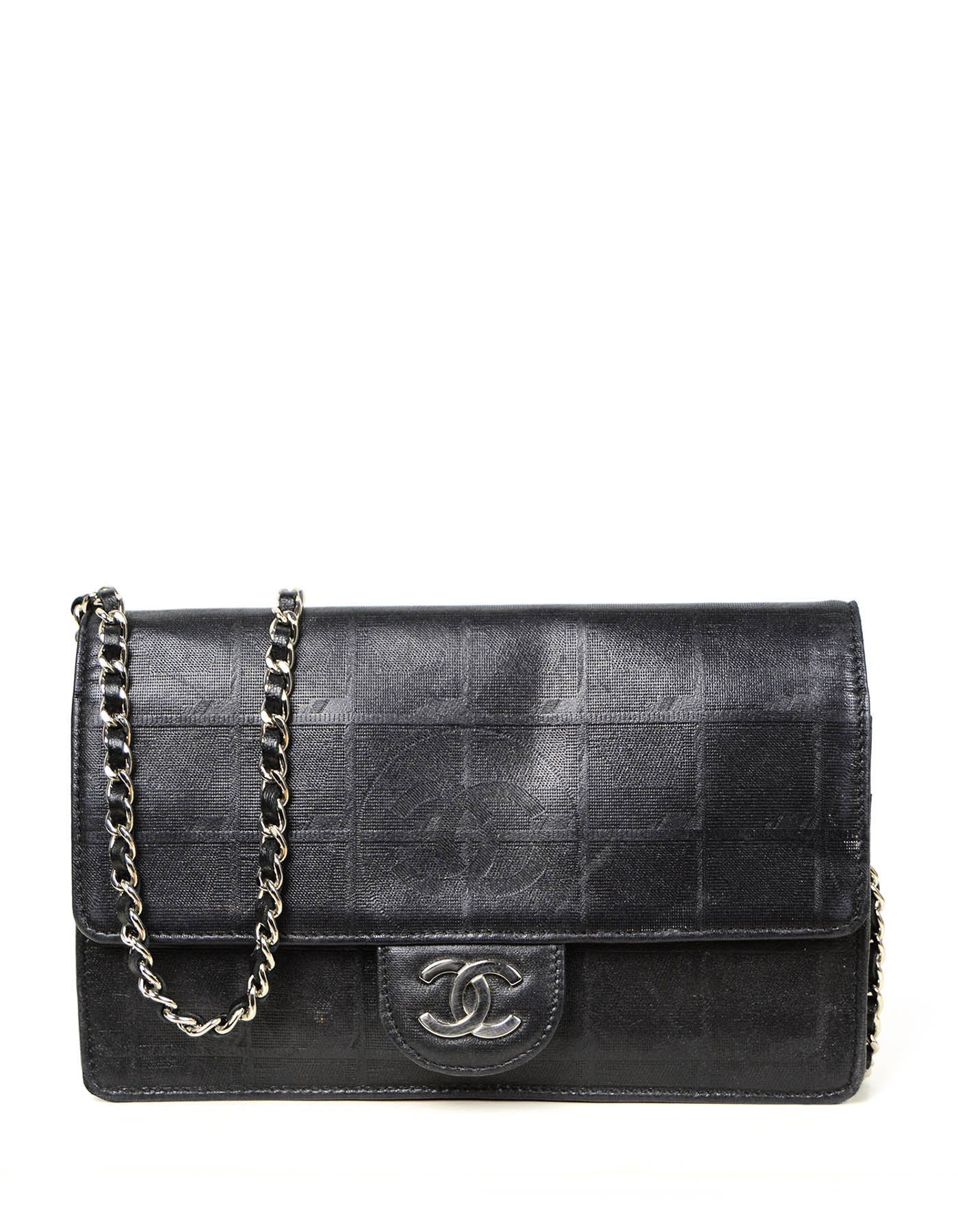 Chanel Black Nylon Travel Ligne Wallet on Chain WOC Crossbody Bag