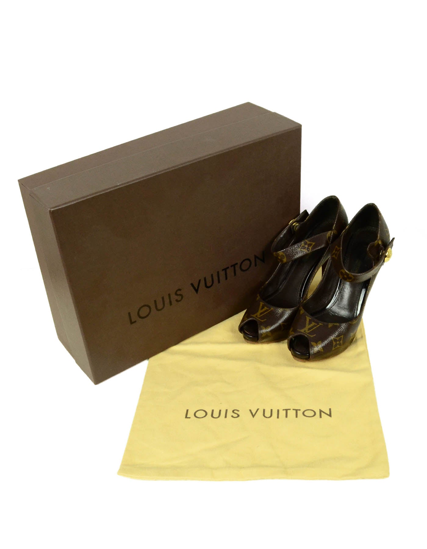 Louis Vuitton Monogram Canvas Ritual Mary Jane Pumps sz 34.5