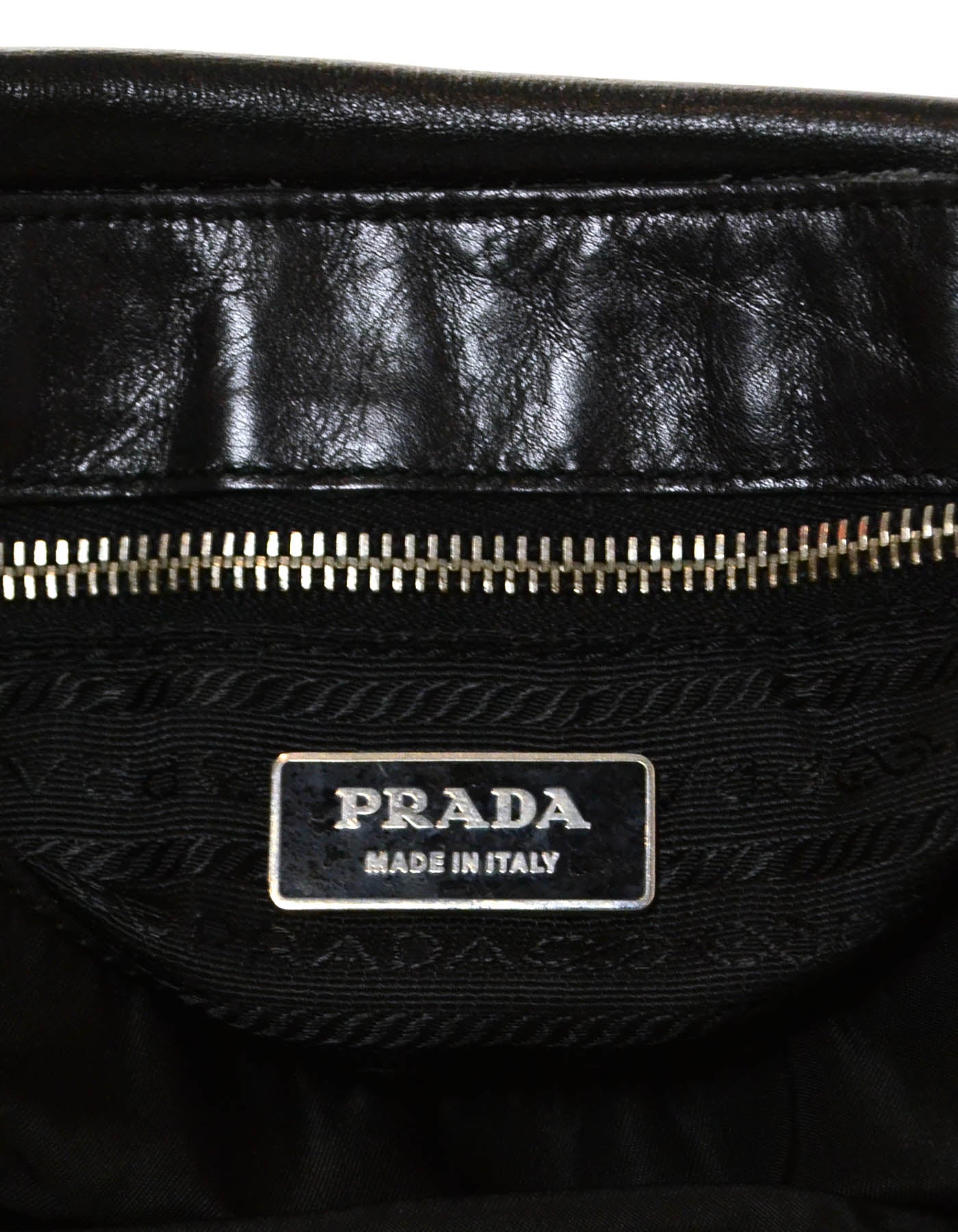 Prada Black Nylon/Leather Pushlock Messenger Bag