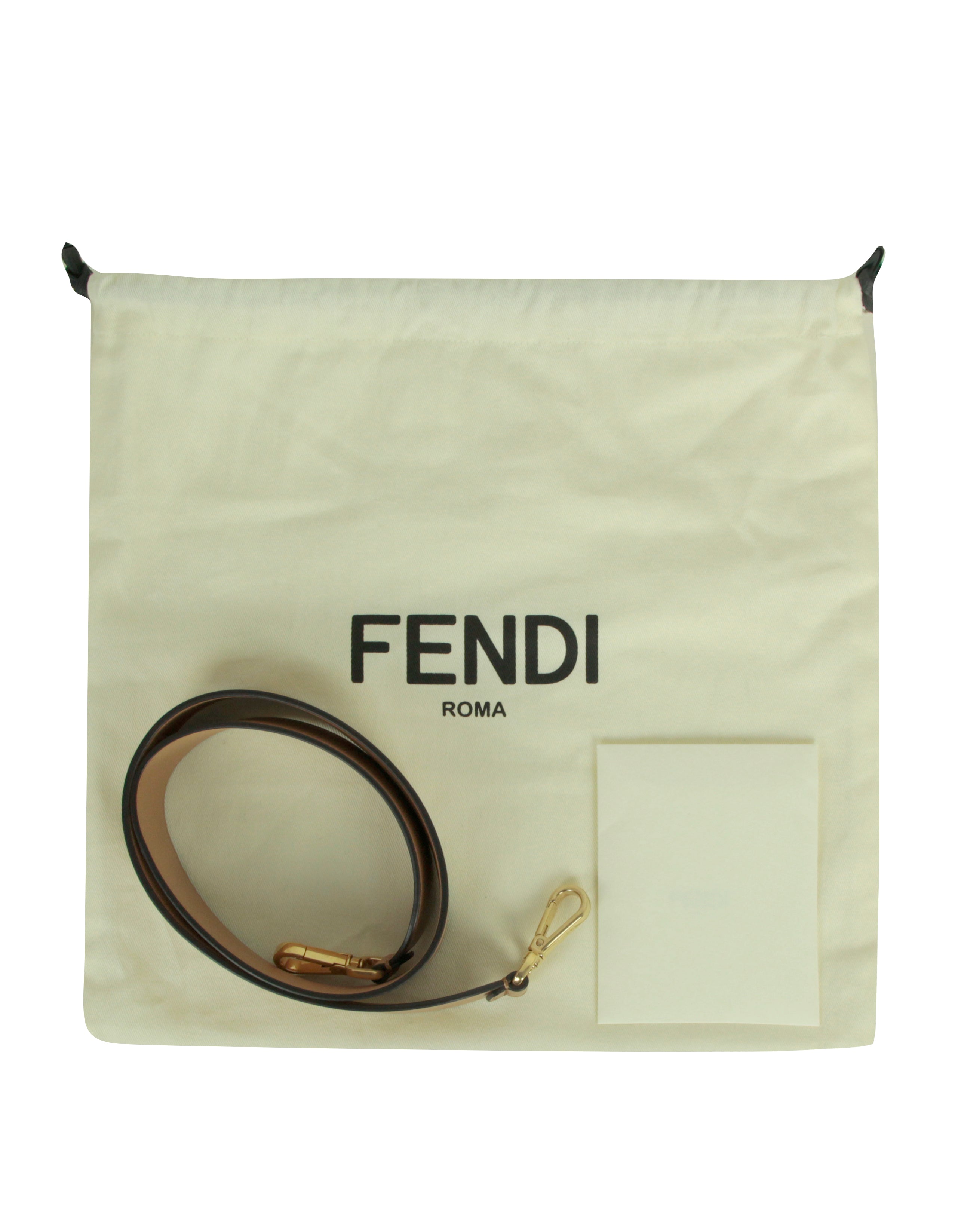 Fendi NWT Beige Embossed Logo FF 1974 Large Baguette NM Bag w/ Two Straps