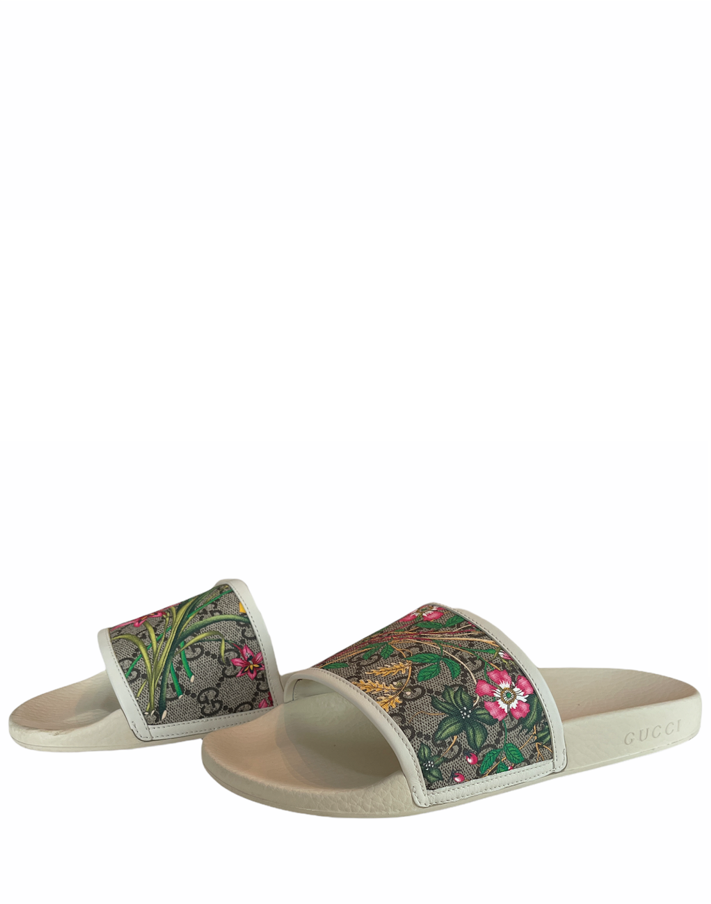 Gucci GG Supreme Floral Slide Sandals sz 39