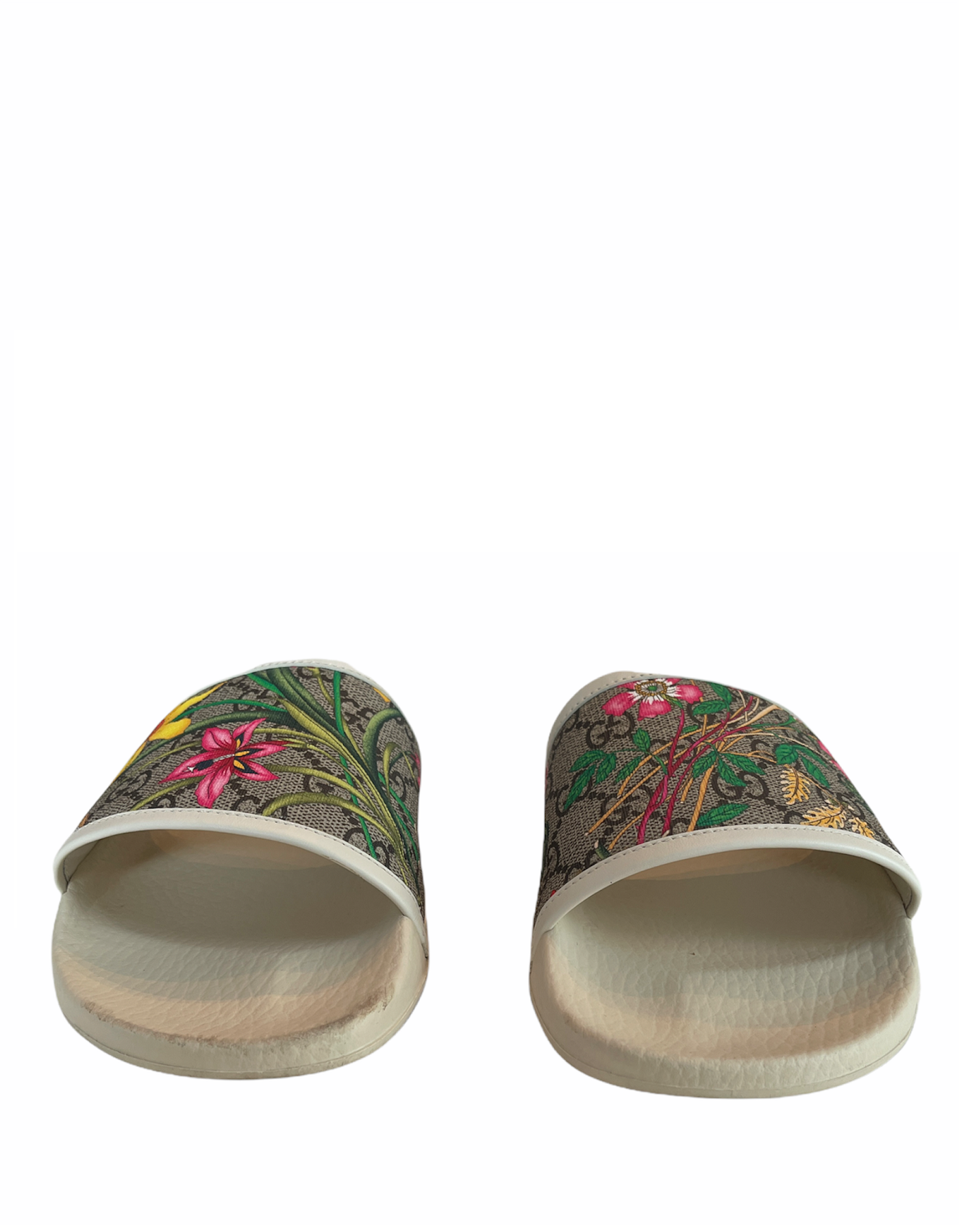 Gucci GG Supreme Floral Slide Sandals sz 39