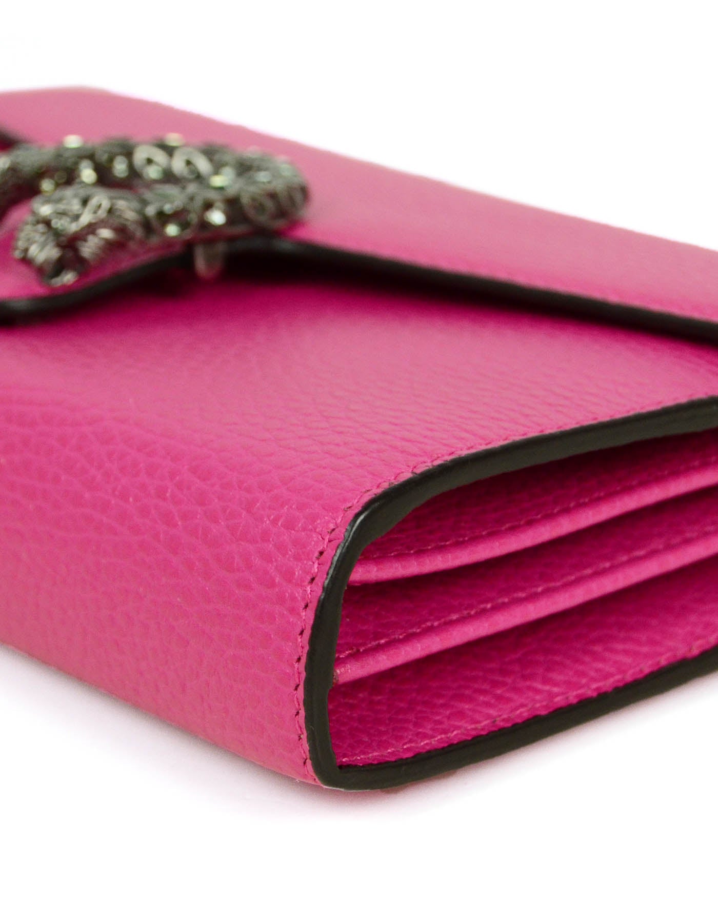 Gucci Pink Calfskin Leather Mini Dionysus Chain Wallet Crossbody Bag