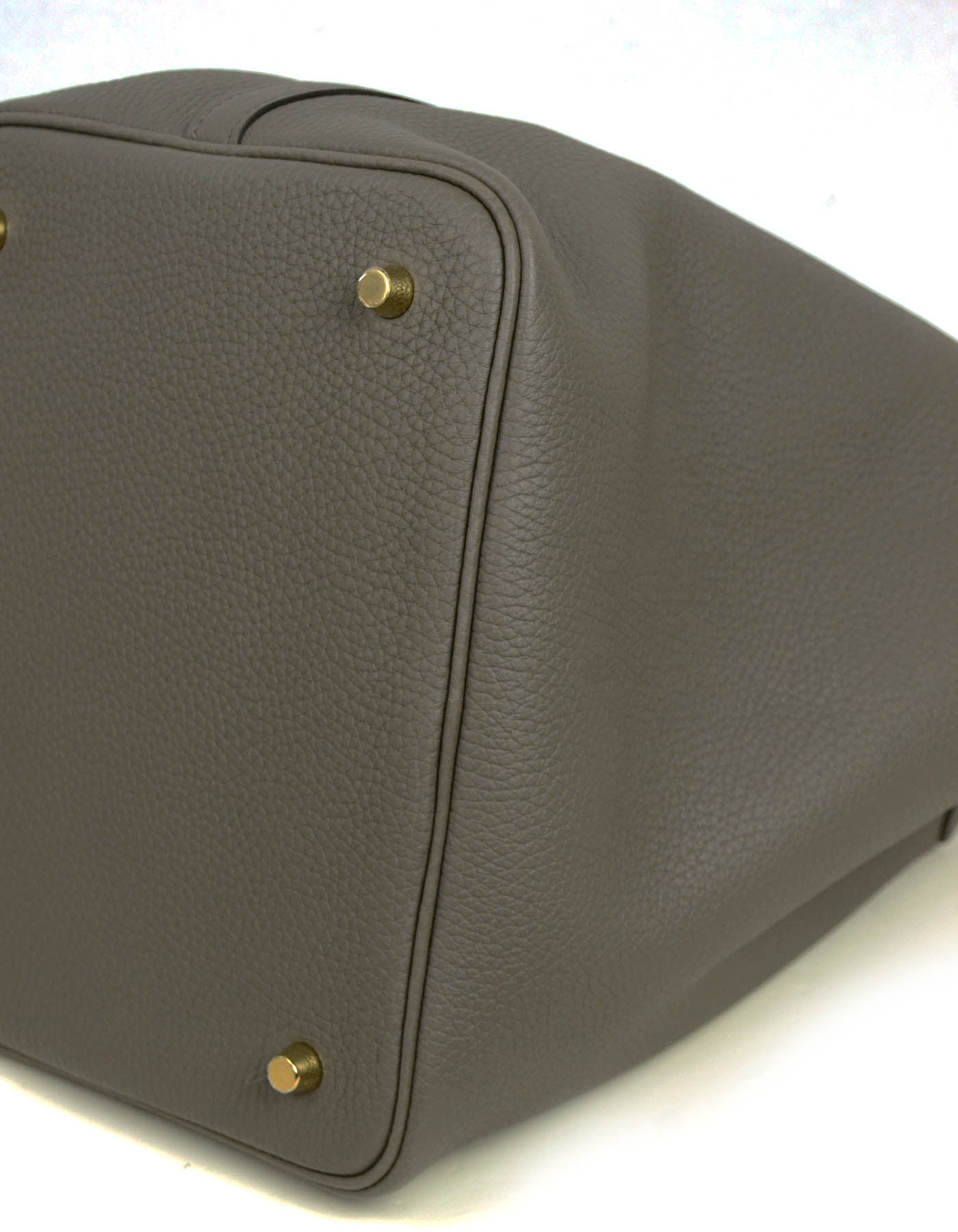 Hermes Etain Taurillon Clemence Leather Picotin Lock 22 Bag