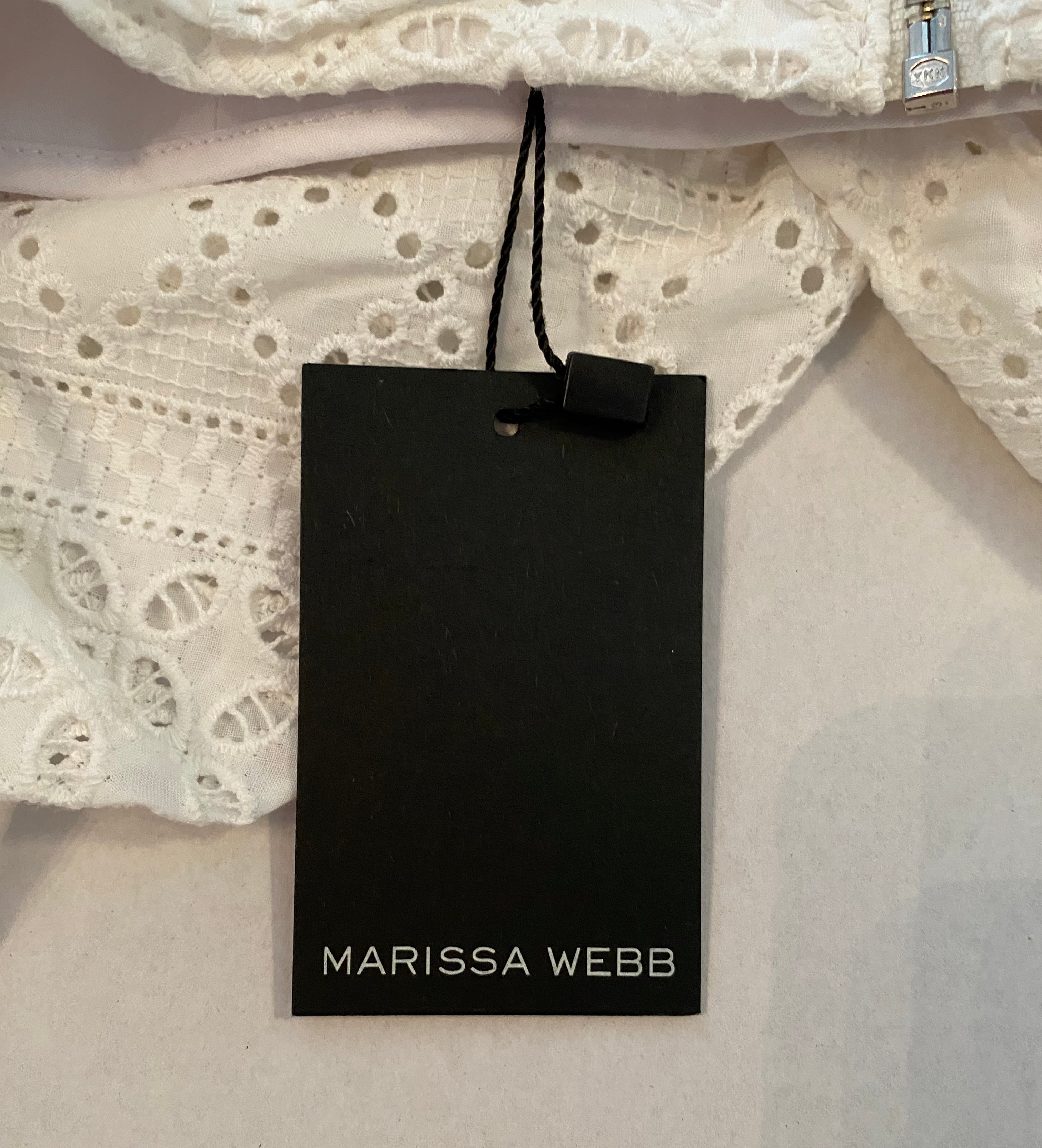 Marissa Webb White Cotton Pascal Eyelet Crop Top sz XS