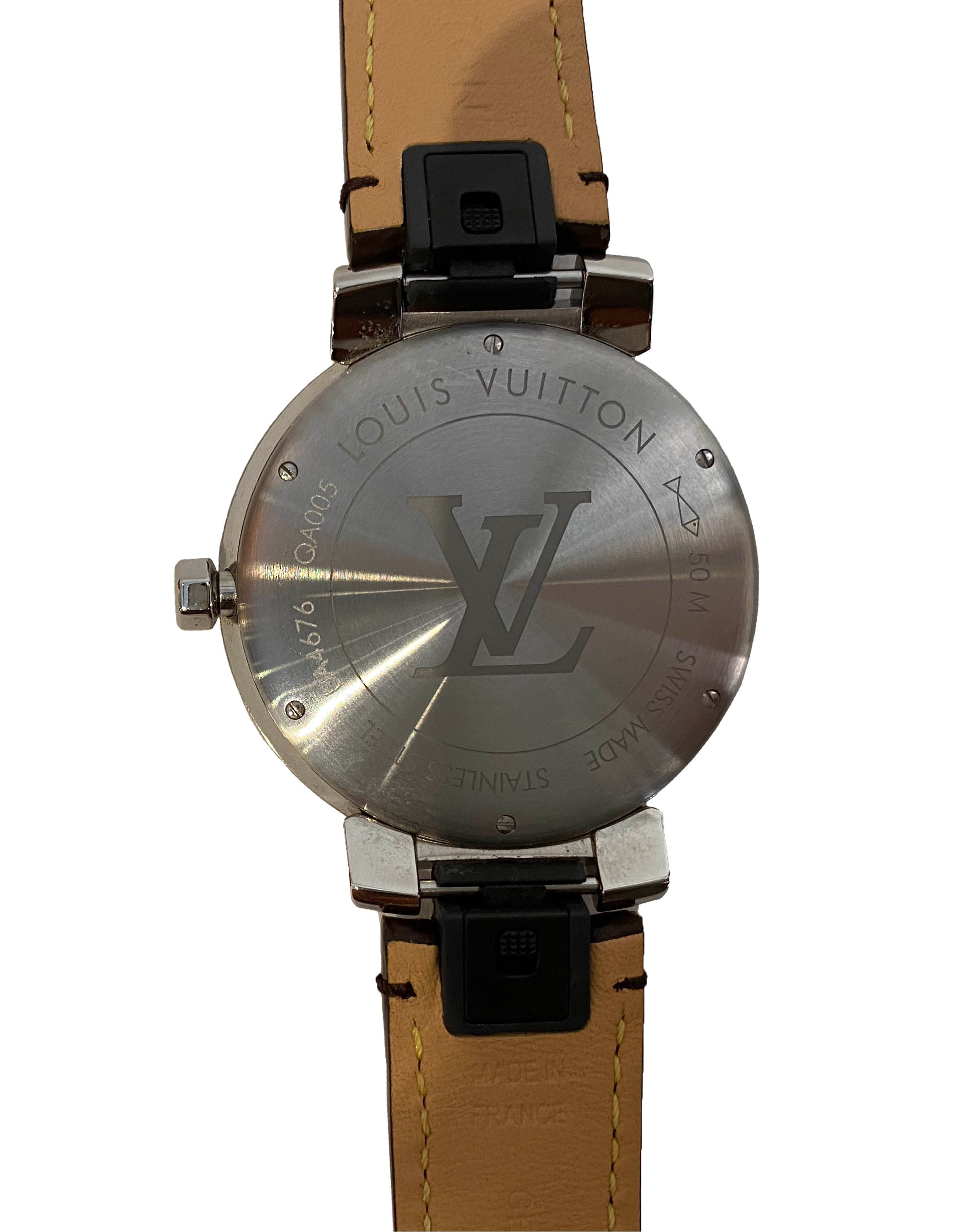 Louis Vuitton Tambour Slim Monogram Macassar 39 Watch