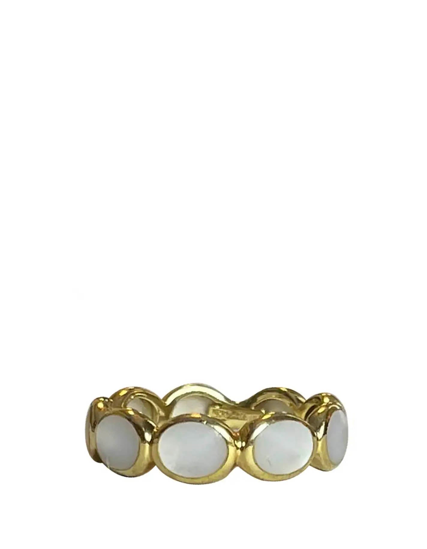 Ippolita 18k Yellow Gold & Mother of Pearl Rock Candy Eternity Band Ring sz 5.5