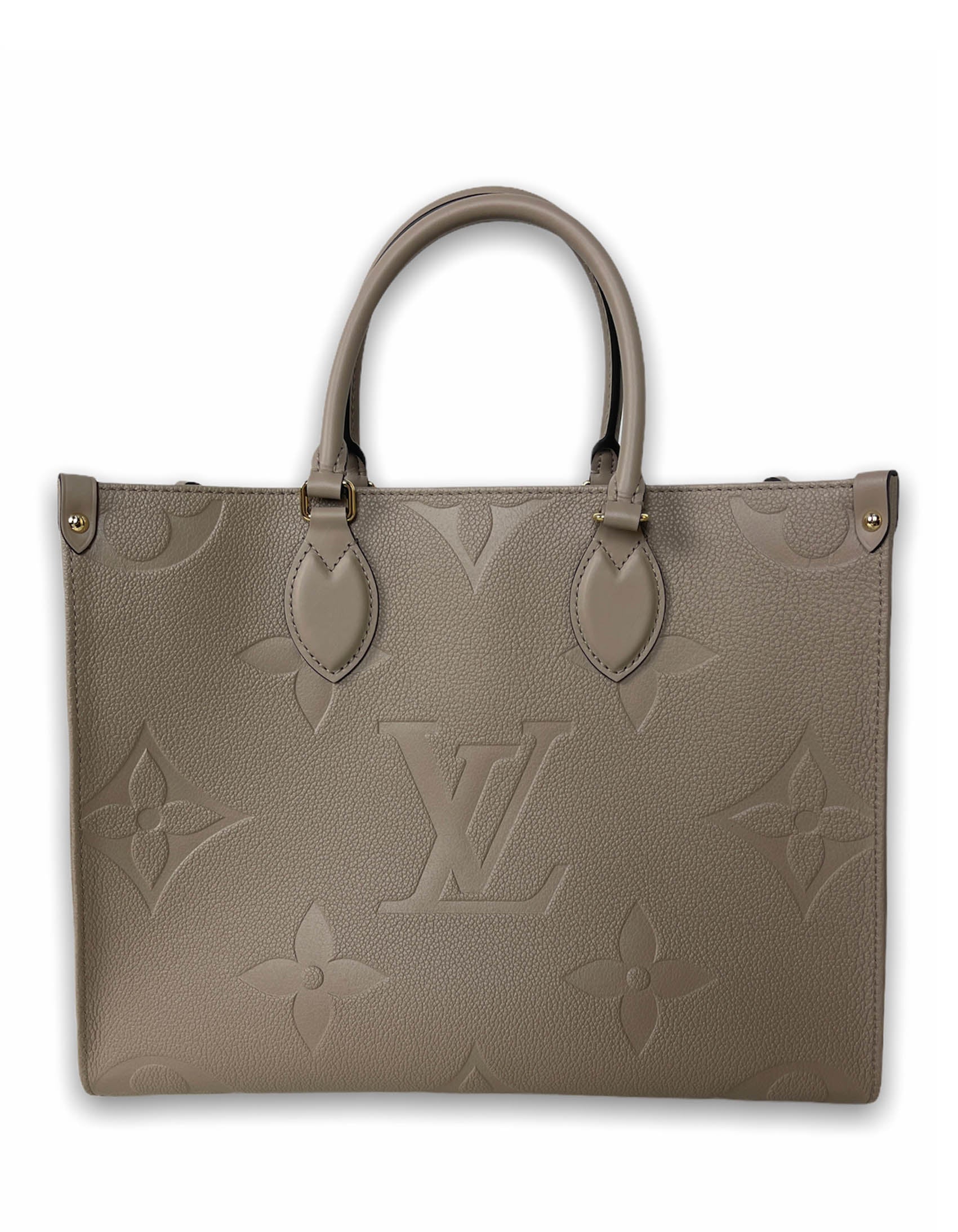 Louis Vuitton Beige Tourterelle Monogram Empreinte Onthego MM Tote Bag