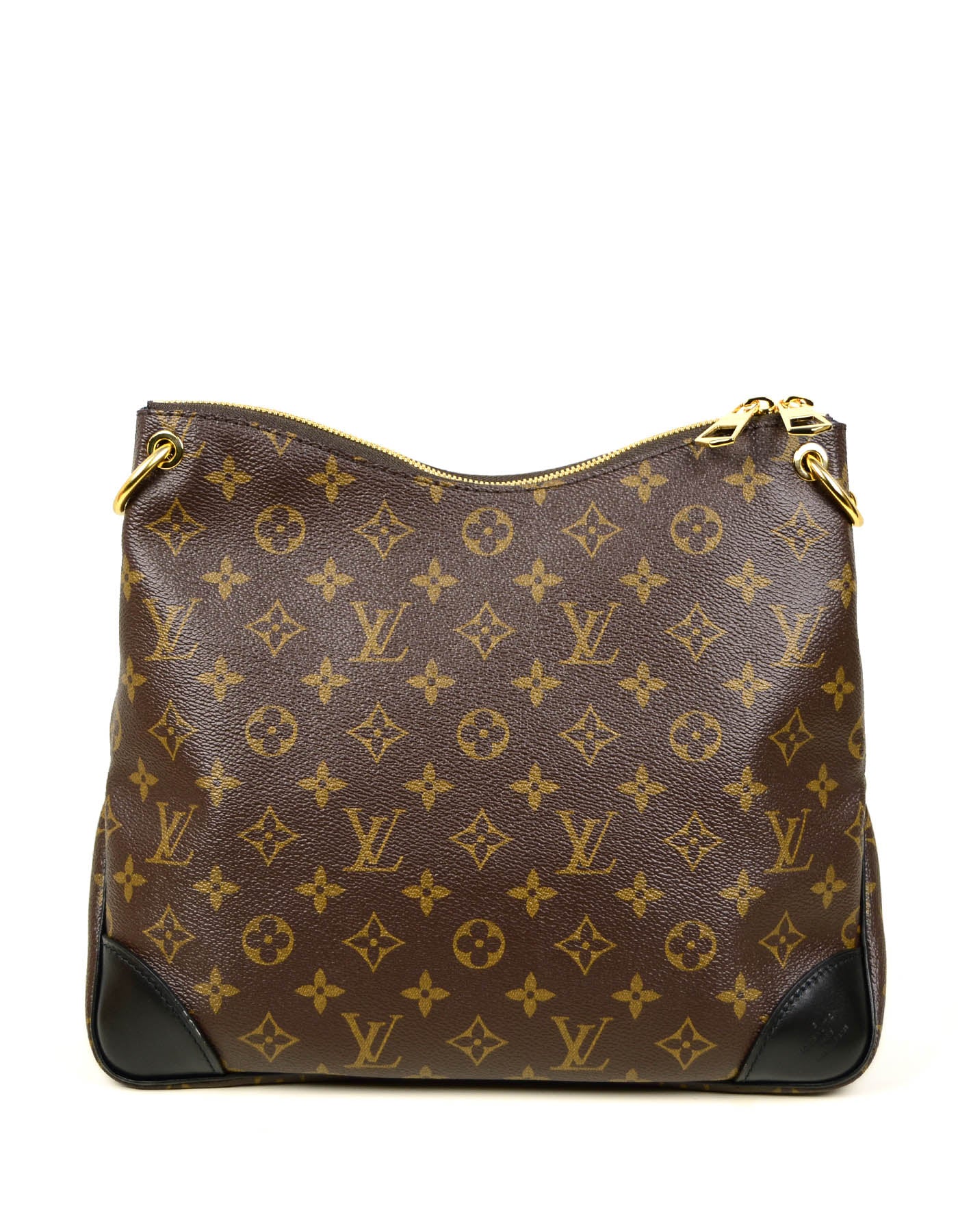 Louis Vuitton Monogram/Black Leather Odeon MM Messenger Bag