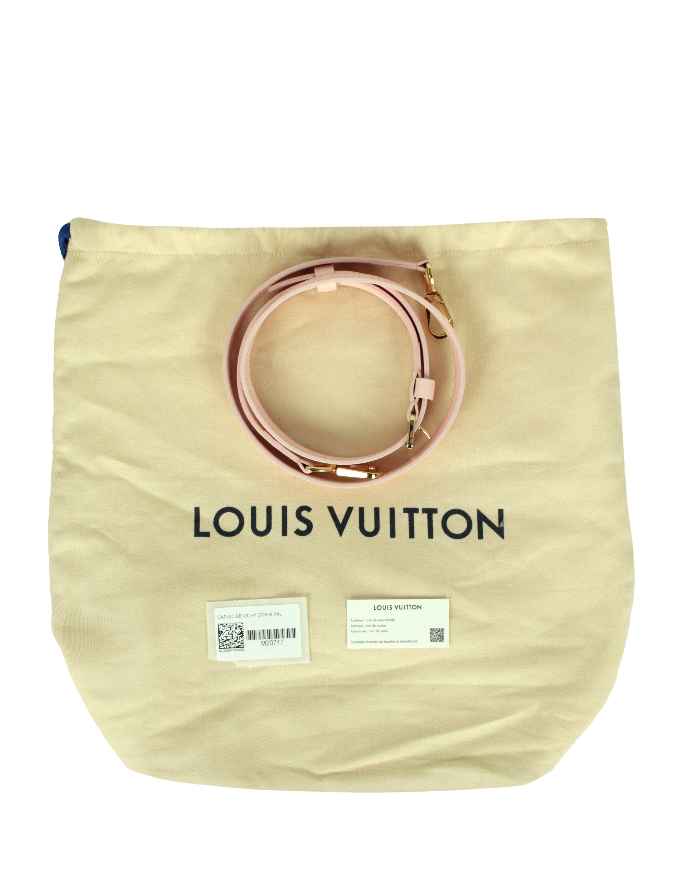 Louis Vuitton Light Pink Taurillon Embroidered Vichy Capucines BB Bag