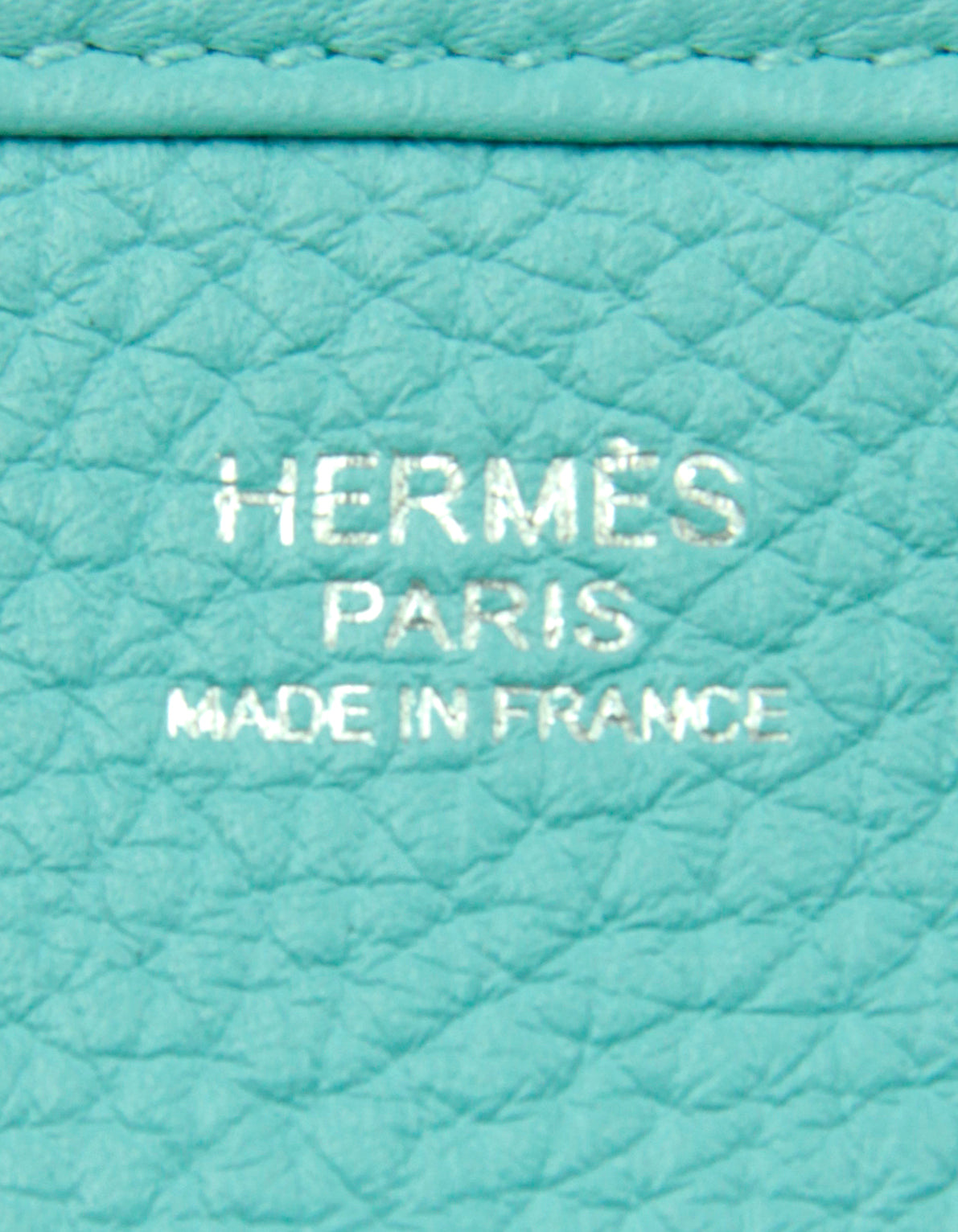Hermes Blue Atoll Clemence Leather Evelyne III PM Messenger Bag