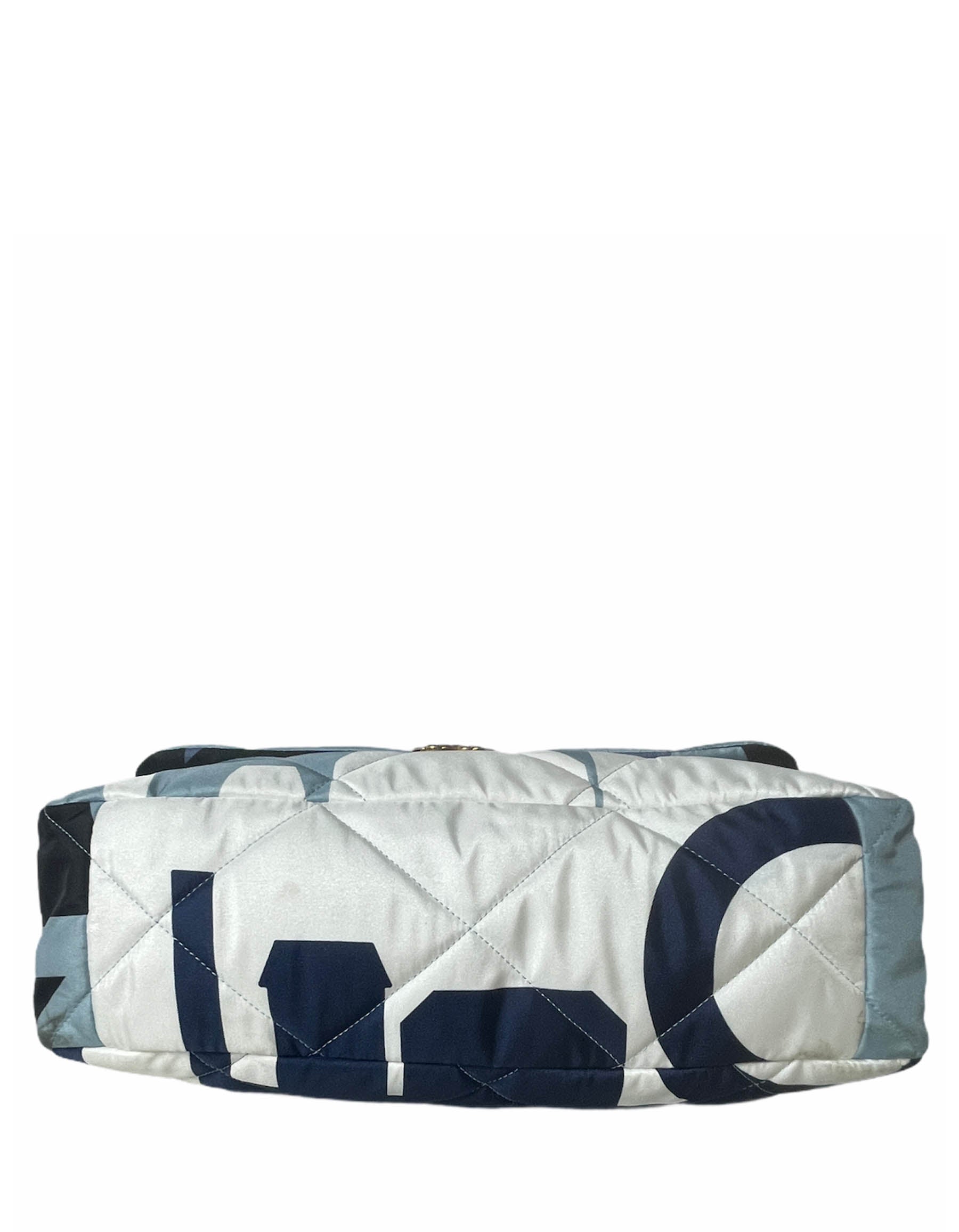 Chanel Blue/White/Black Maxi Scarf Chanel 19 Flap Bag